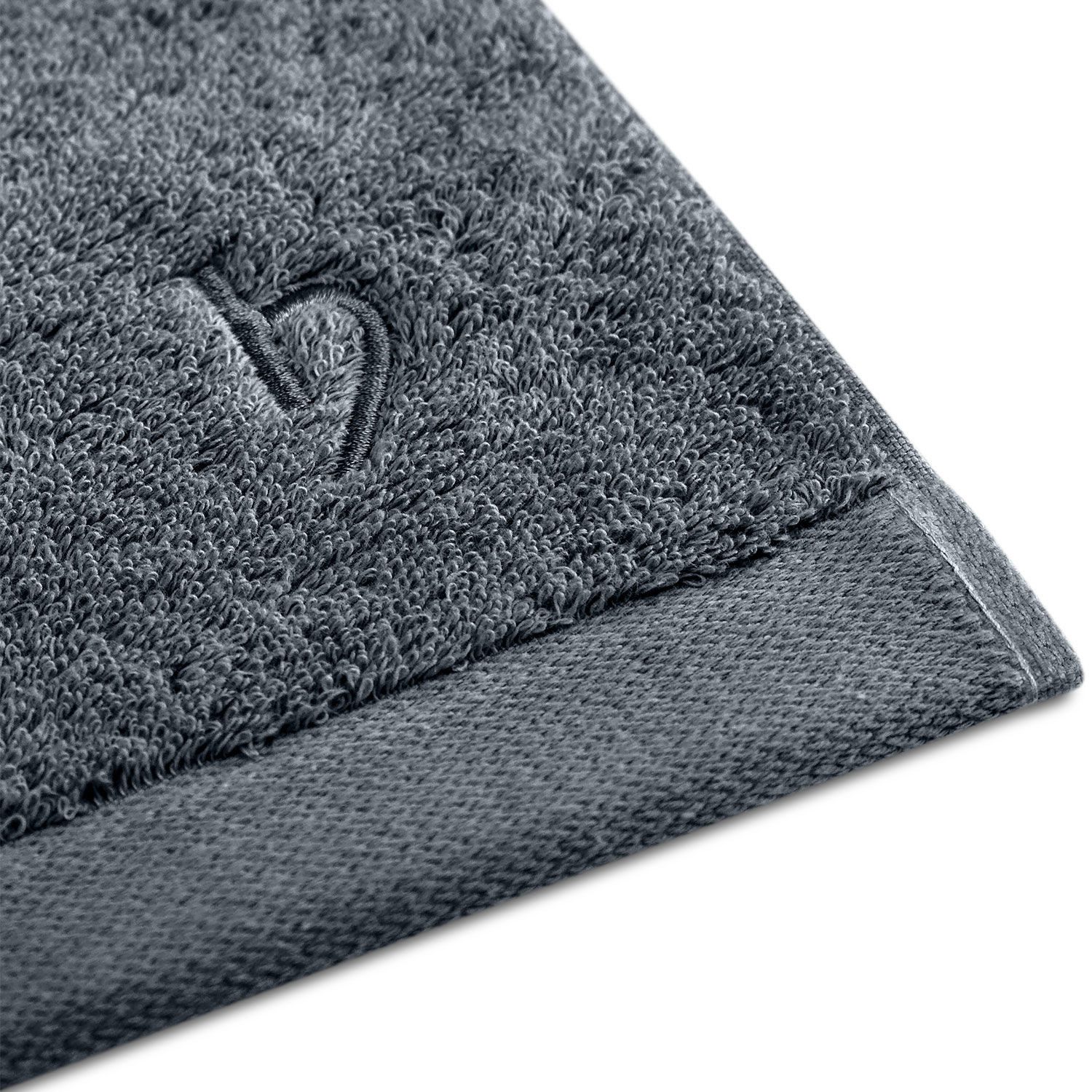 herzbach home Badetuch Pura 100x150 cm, 550g/m², Premium-Qualität, 100% Baumwolle, einfarbig