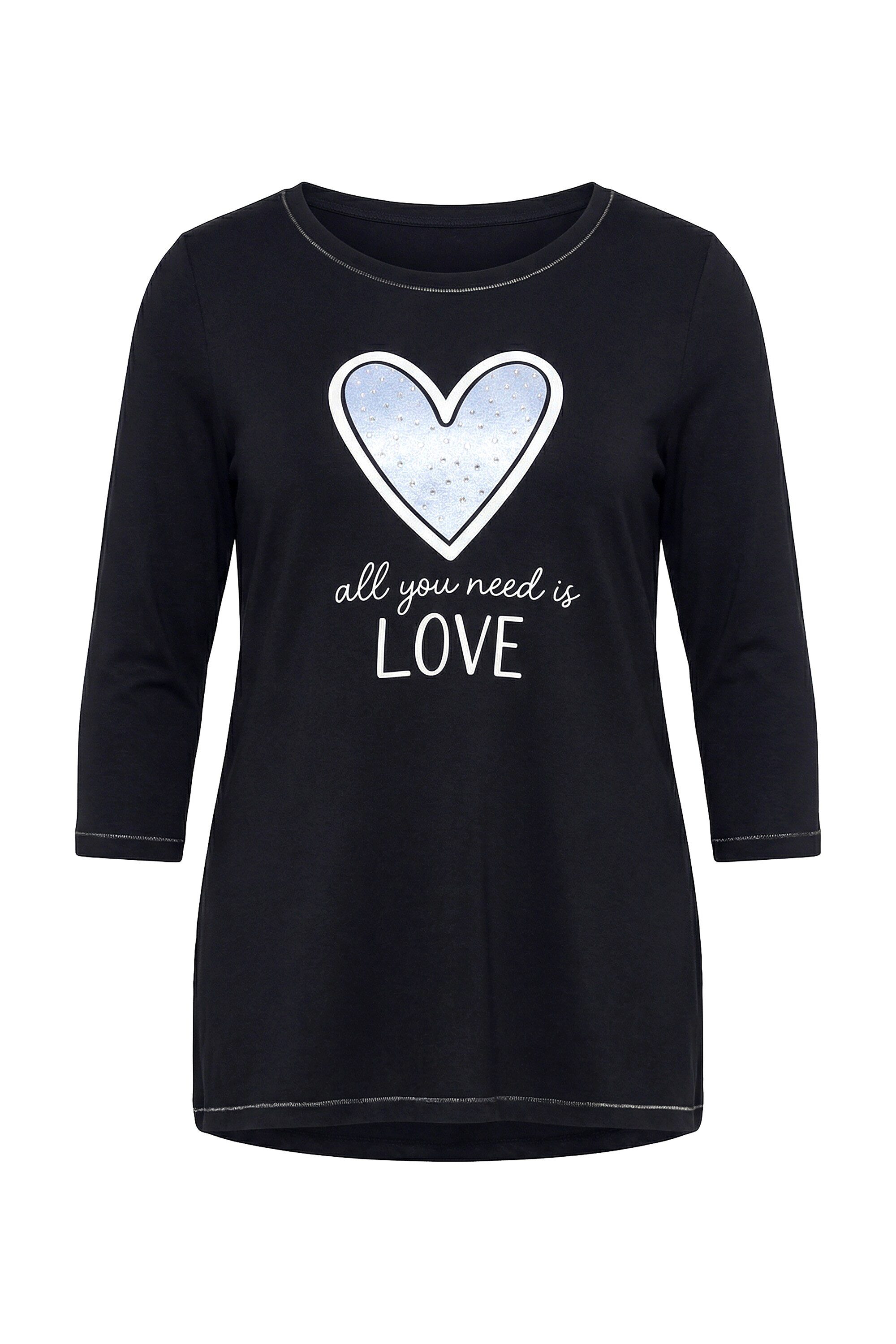 Angel of Style T-Shirt T-Shirt A-Linie Glitzersteinchen auf dem Herz günstig online kaufen