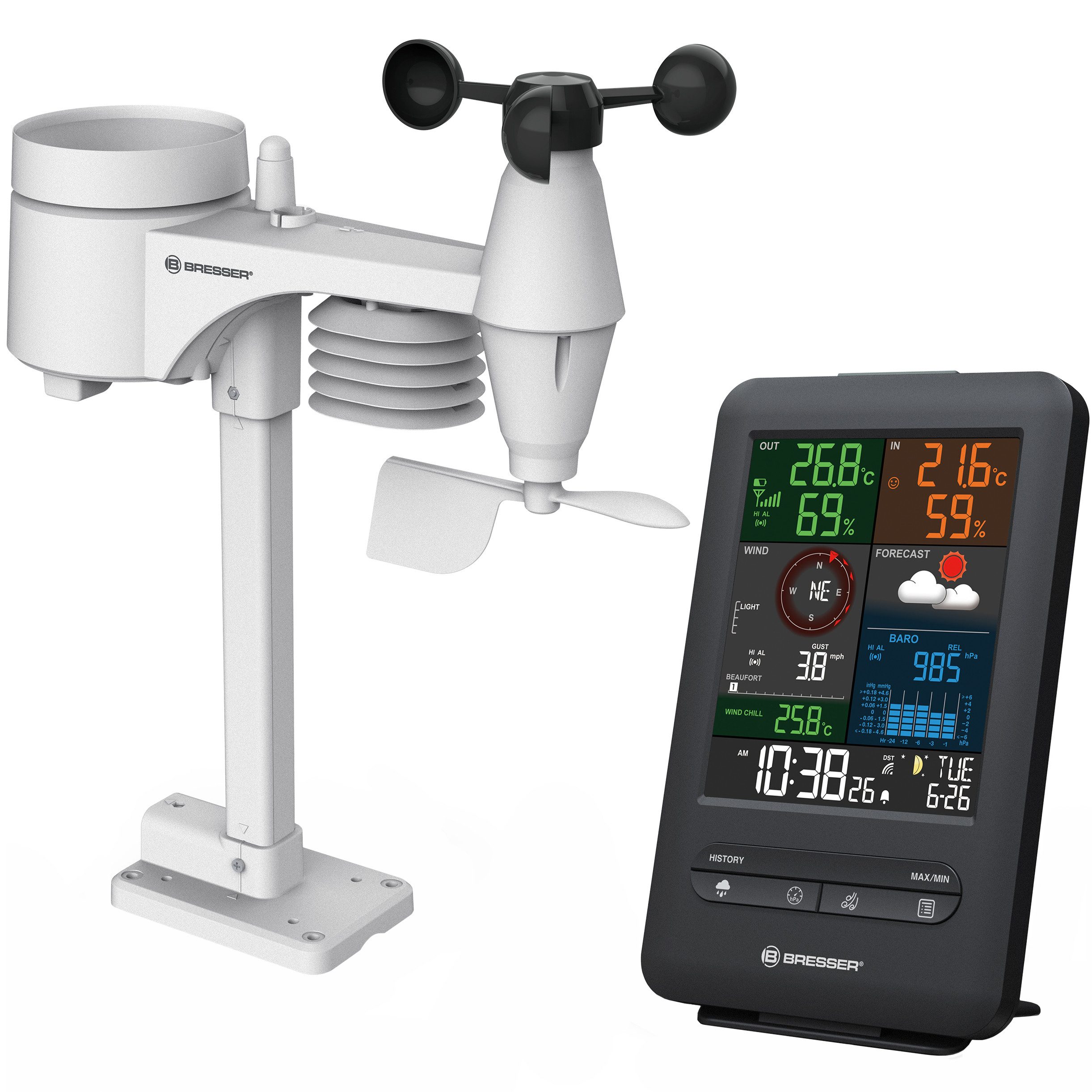 Wetterstation BRESSER Wetterstation 5-in-1 Beaufort mit Farbdisplay