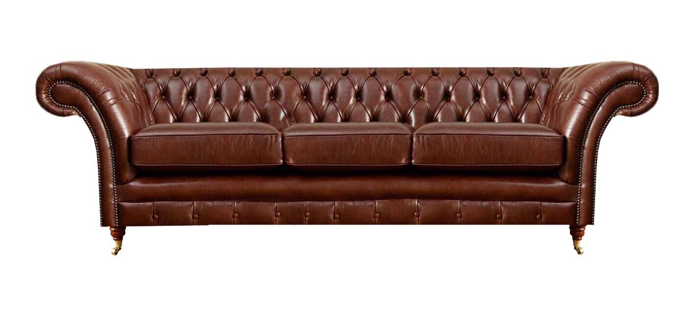 Sofa Chesterfield Ledersofa mit drei Sitzplätzen Polstermöbel