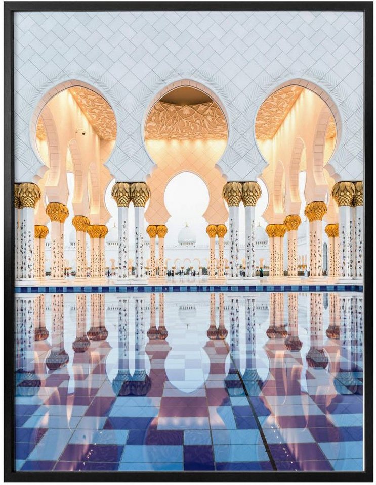 Zayed Poster, St), Wall-Art Wandbild, Sheikh Dhabi, Wandposter Bild, Gebäude Abu (1 Poster Moschee