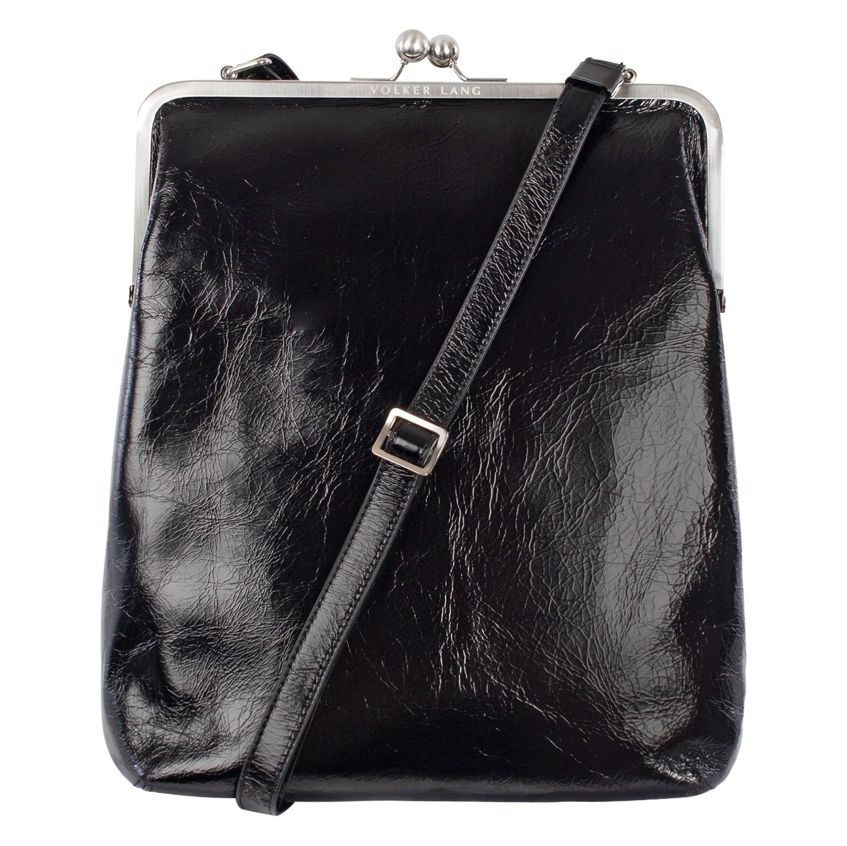 VOLKER LANG Schultertasche EFFI  Elegante Damen Bügeltasche aus italienischem Leder