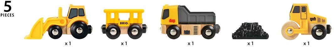 BRIO® Spielzeug-Eisenbahn Baustellenfahrzeuge, (Set, 3-tlg), Kipper, Walze günstig online kaufen