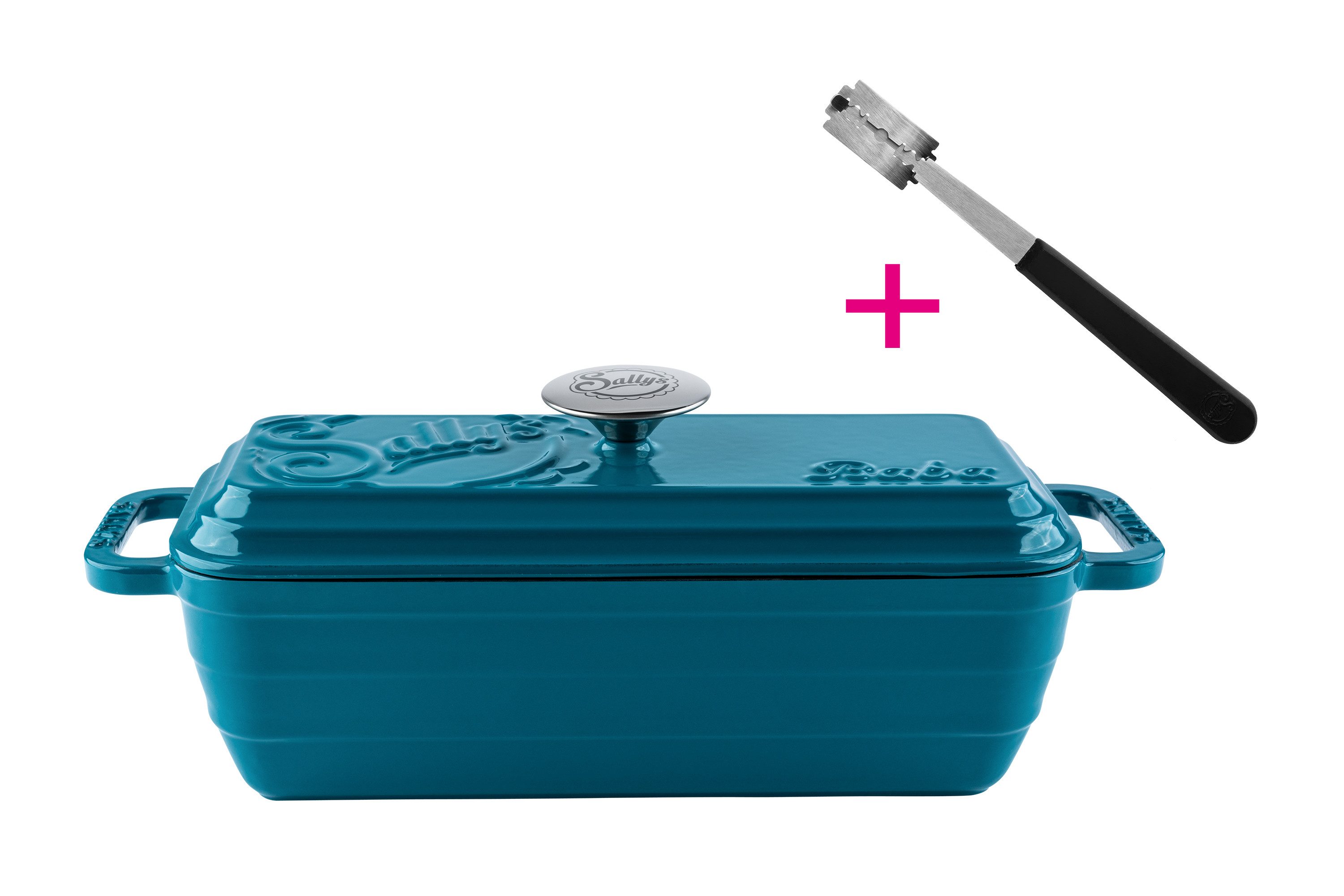 Sallys Schmortopf - Gusseisen Brot-Backform Baba inkl. Brotskalpell, 2,8 Liter Inhalt