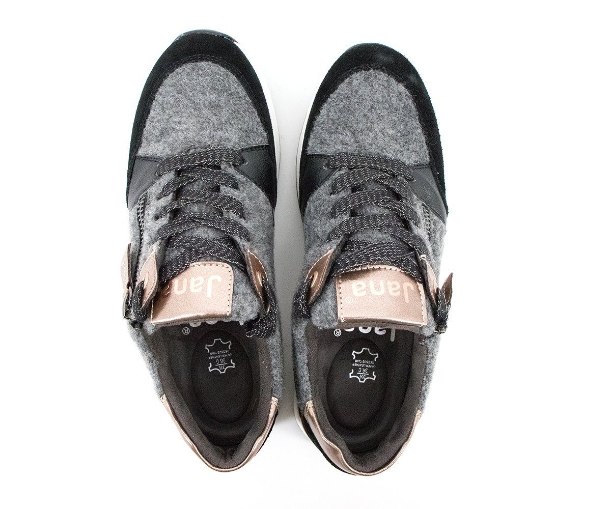 Jana Jana Damen Sneaker Filz black - 8-23710-27-001 Sneaker