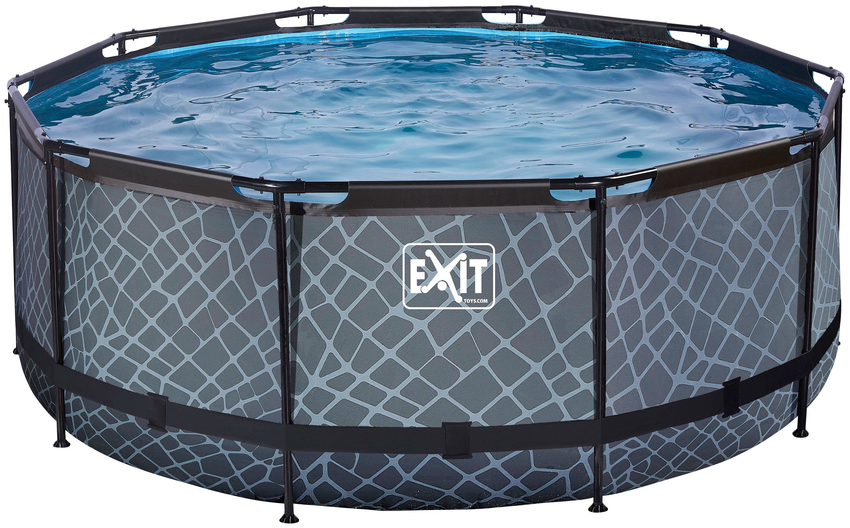 EXIT Framepool inkl. Sicherheitsleiter (Set, 3-tlg), ØxH: 360x122 cm, mit Sandfilteranlage