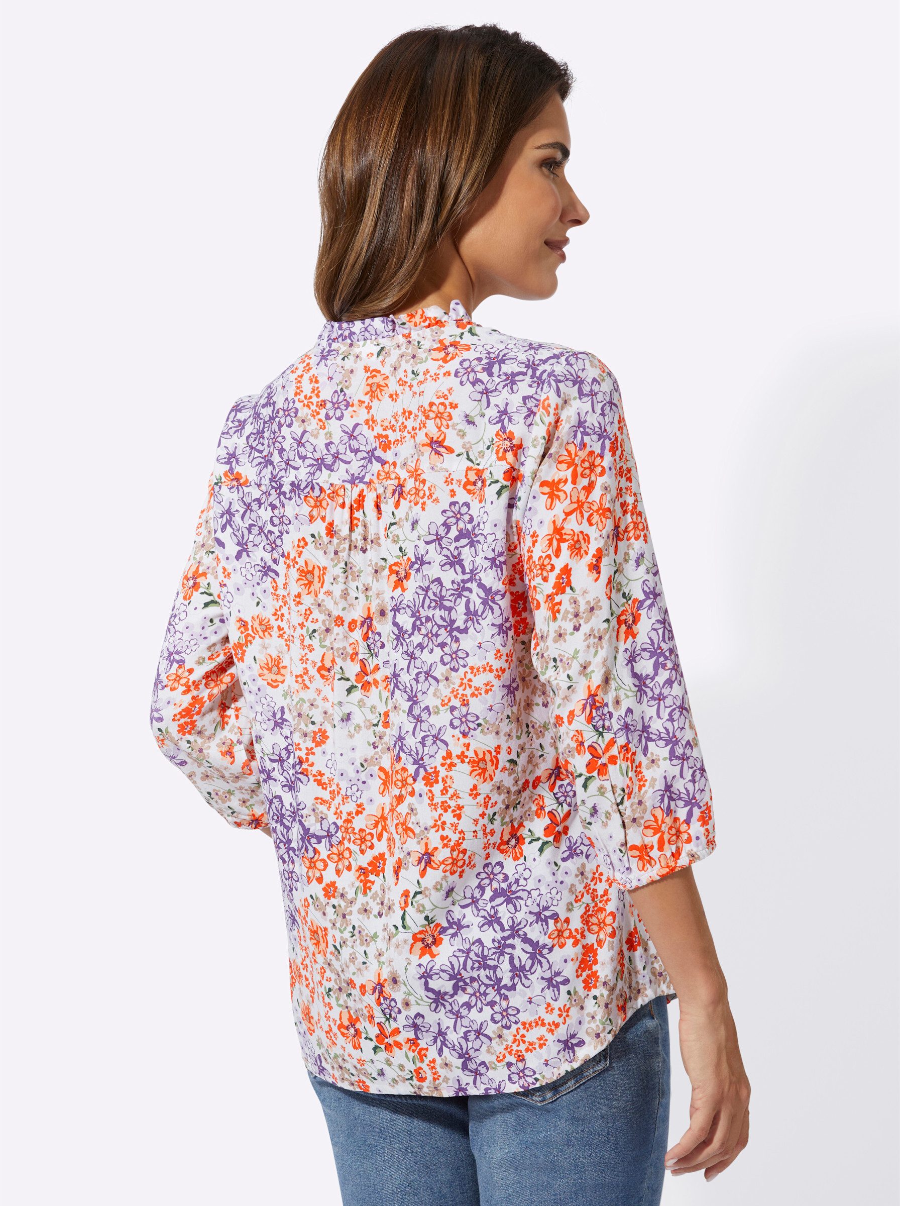 Sieh an! Klassische Bluse Druckbluse 3/4-Arm günstig online kaufen