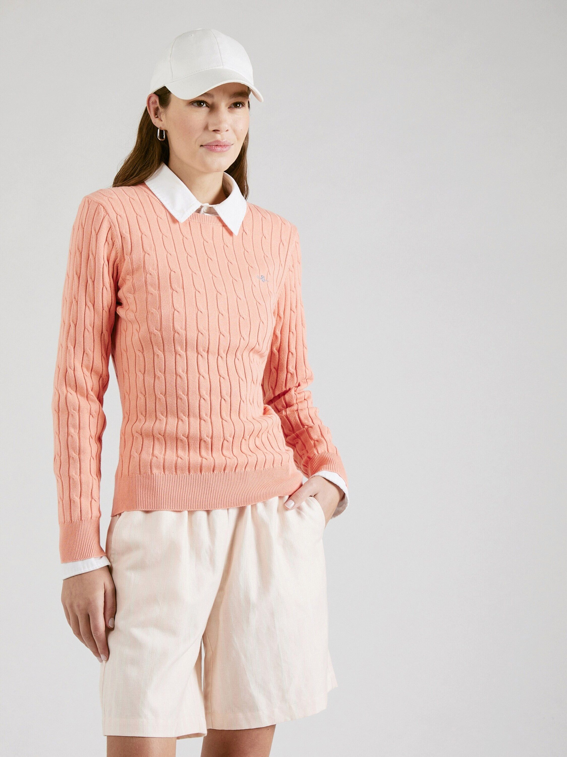 Gant Rundhalspullover (1-tlg) Stickerei