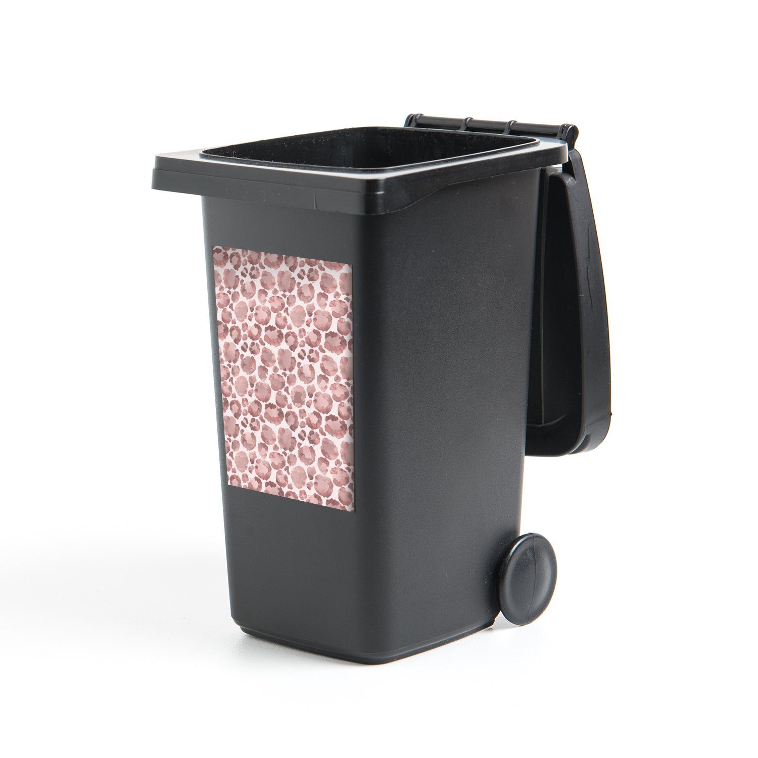 MuchoWow Wandsticker Pantherdruck - Rosa - Flecken - Luxus (1 St), Mülleimer-aufkleber, Mülltonne, Sticker, Container, Abfalbehälter