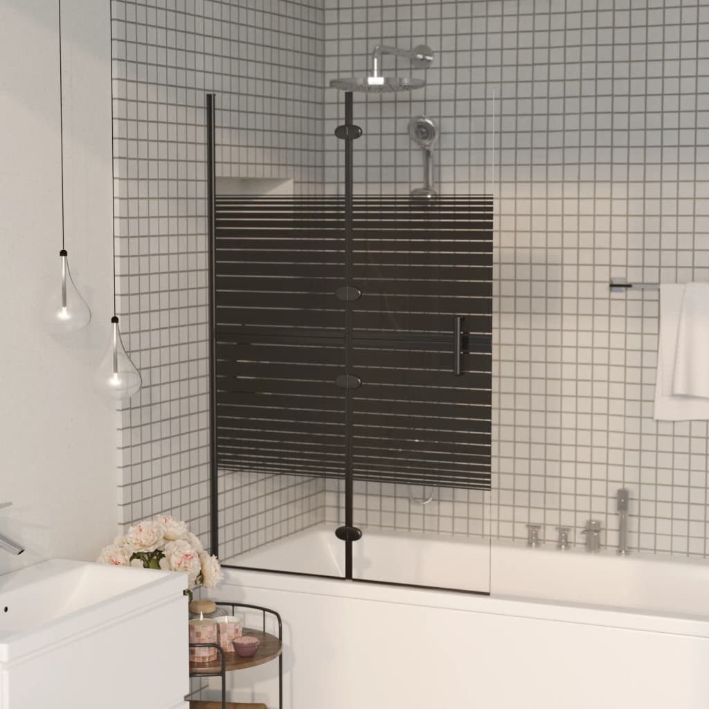 vidaXL Duschwand Faltbare Duschkabine ESG 80x140 cm Schwarz