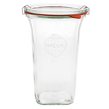 MamboCat Einmachglas 6er Set Weck Quentin 795 ml + Glasdeckeldeckel Einkochring Klammern, Glas