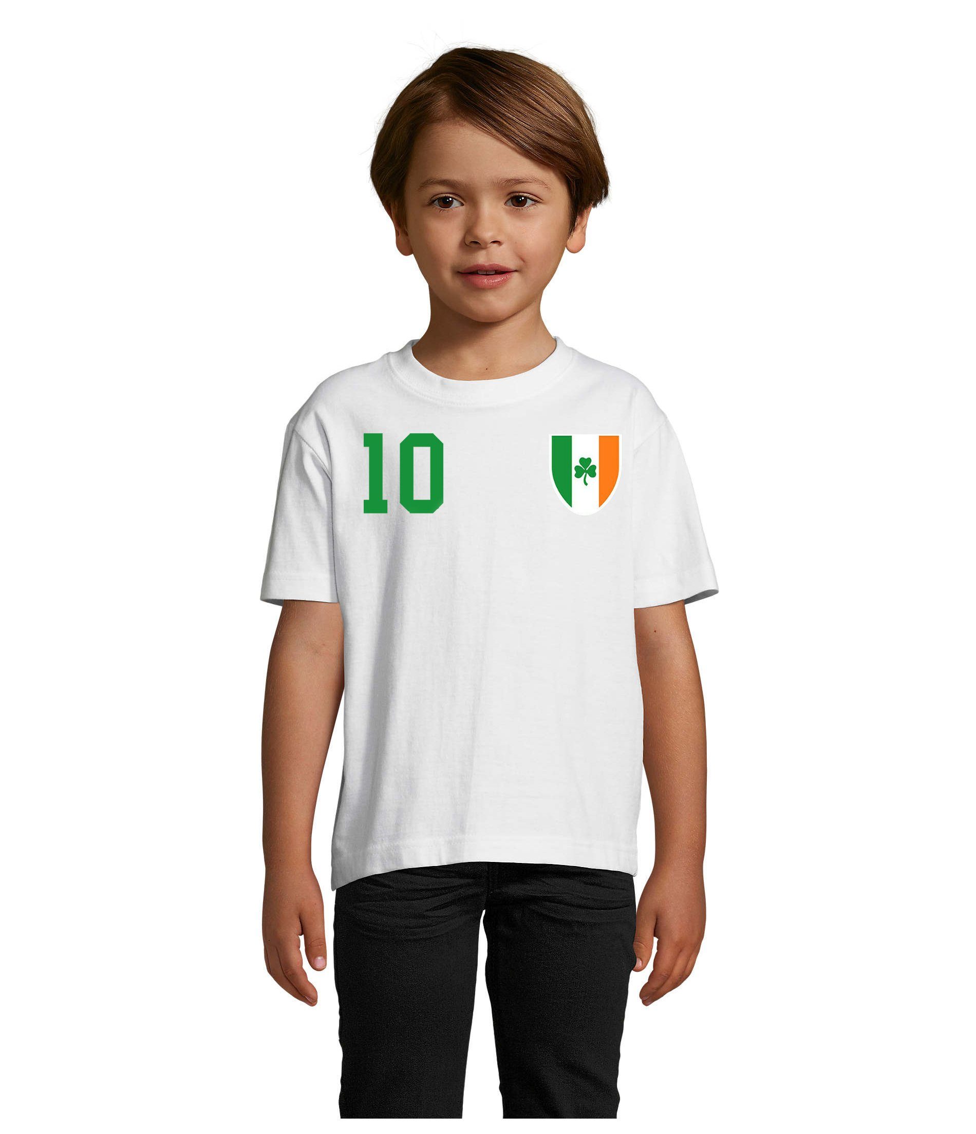 Kinder EM Sport Irland Trikot Handball Blondie Brownie Grün/Weiss T-Shirt Weltmeister Fußball WM &