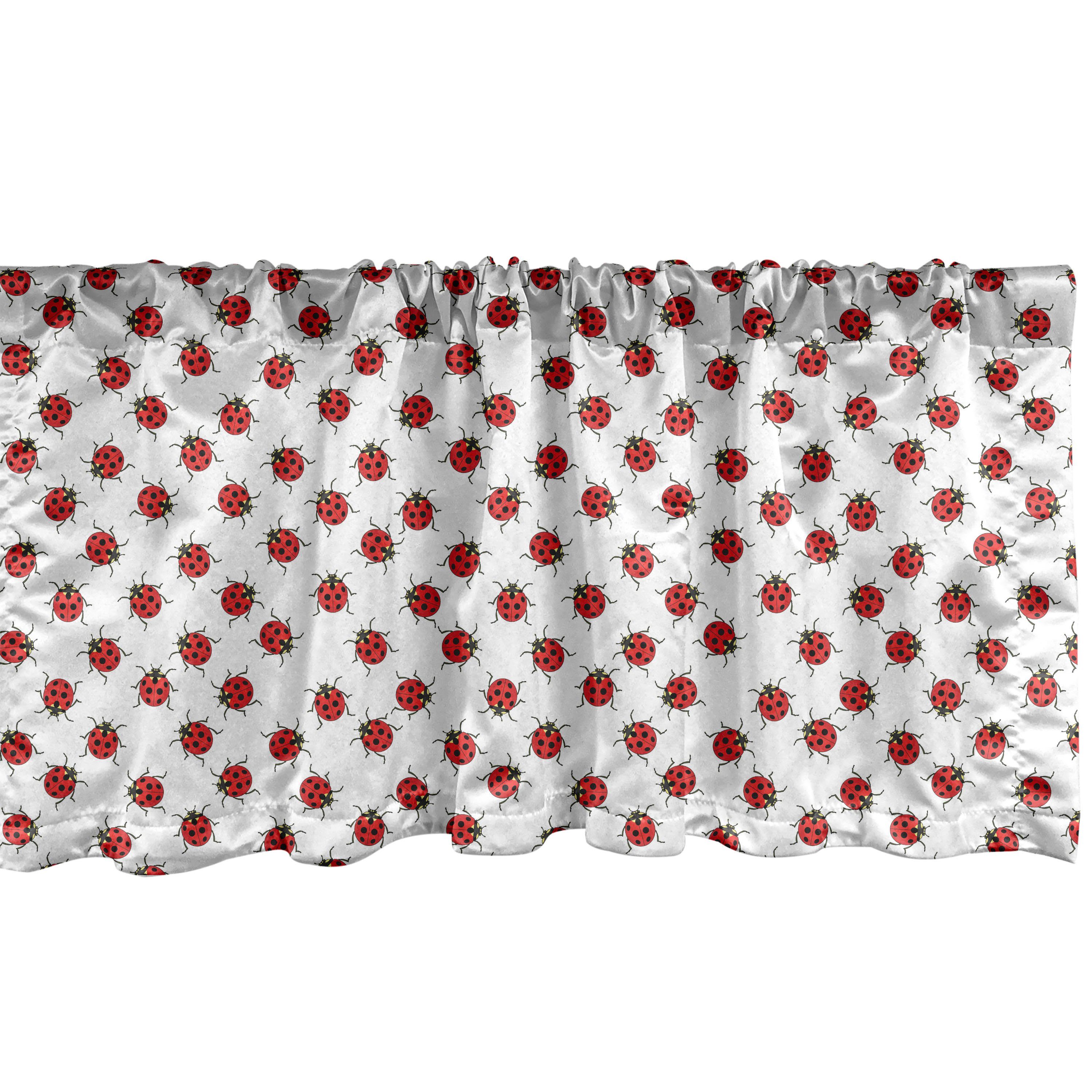 Marienkäfer-Muster Vorhang mit Microfaser, Volant Abakuhaus, Schlafzimmer für Stangentasche, Dekor Küche Kids Scheibengardine