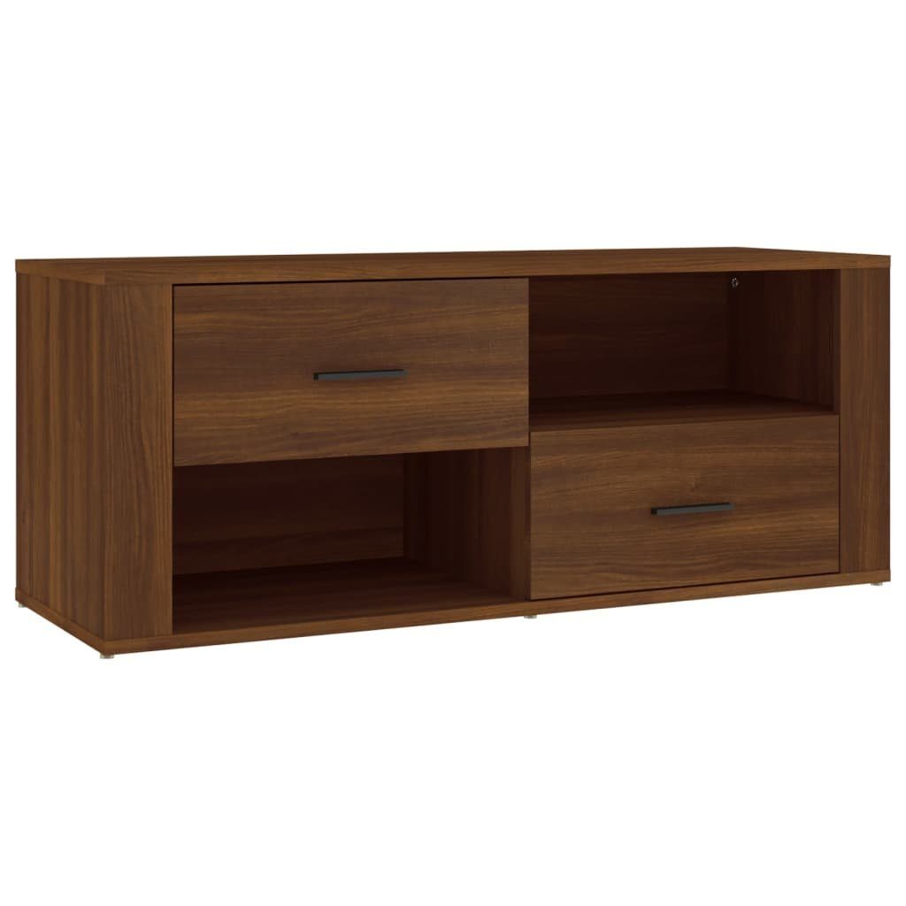 Holzwerkstoff cm 100x35x40 TV-Schrank furnicato Braun Eichen-Optik