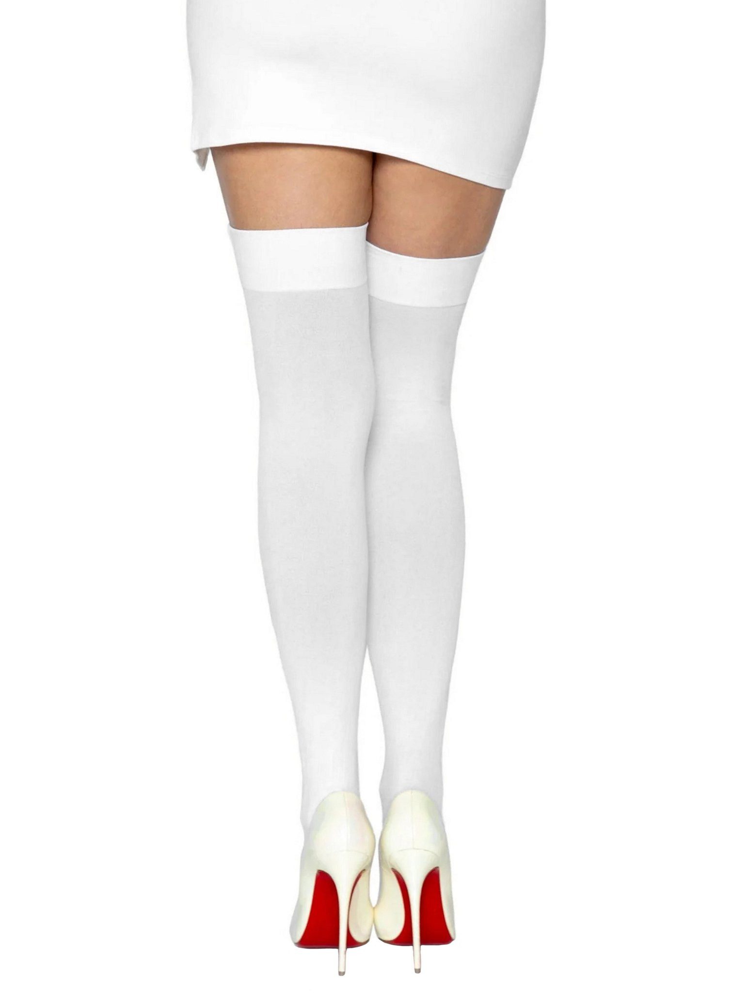 Leg Avenue Overknees Weiße Strümpfe Klassische, weiße Overknee-Strümpfe