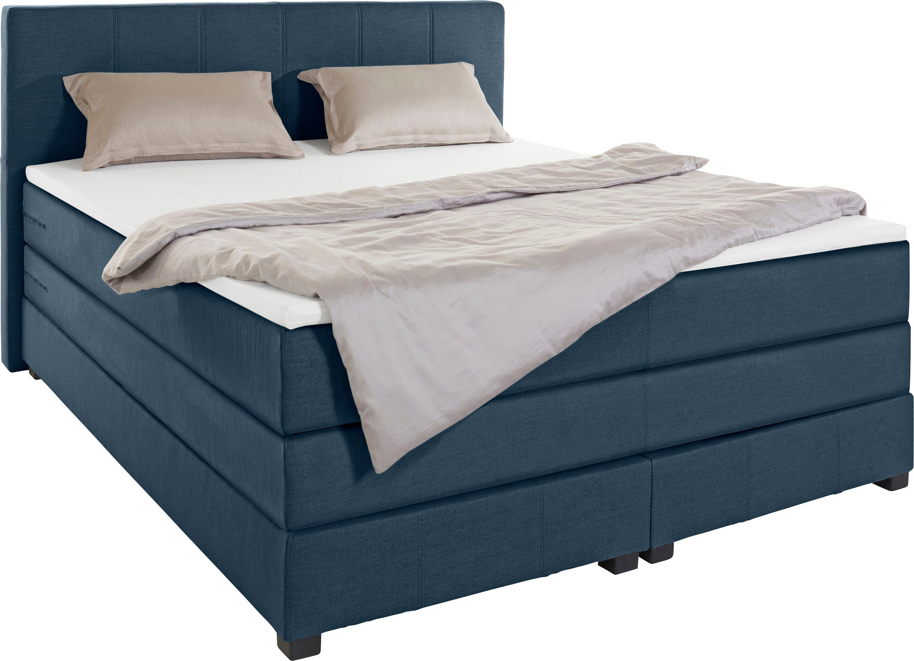 OTTO products Boxspringbett Peetu, Taschenfederkern-Matratze, in 4 Breiten und 4 Farben, incl. Topper