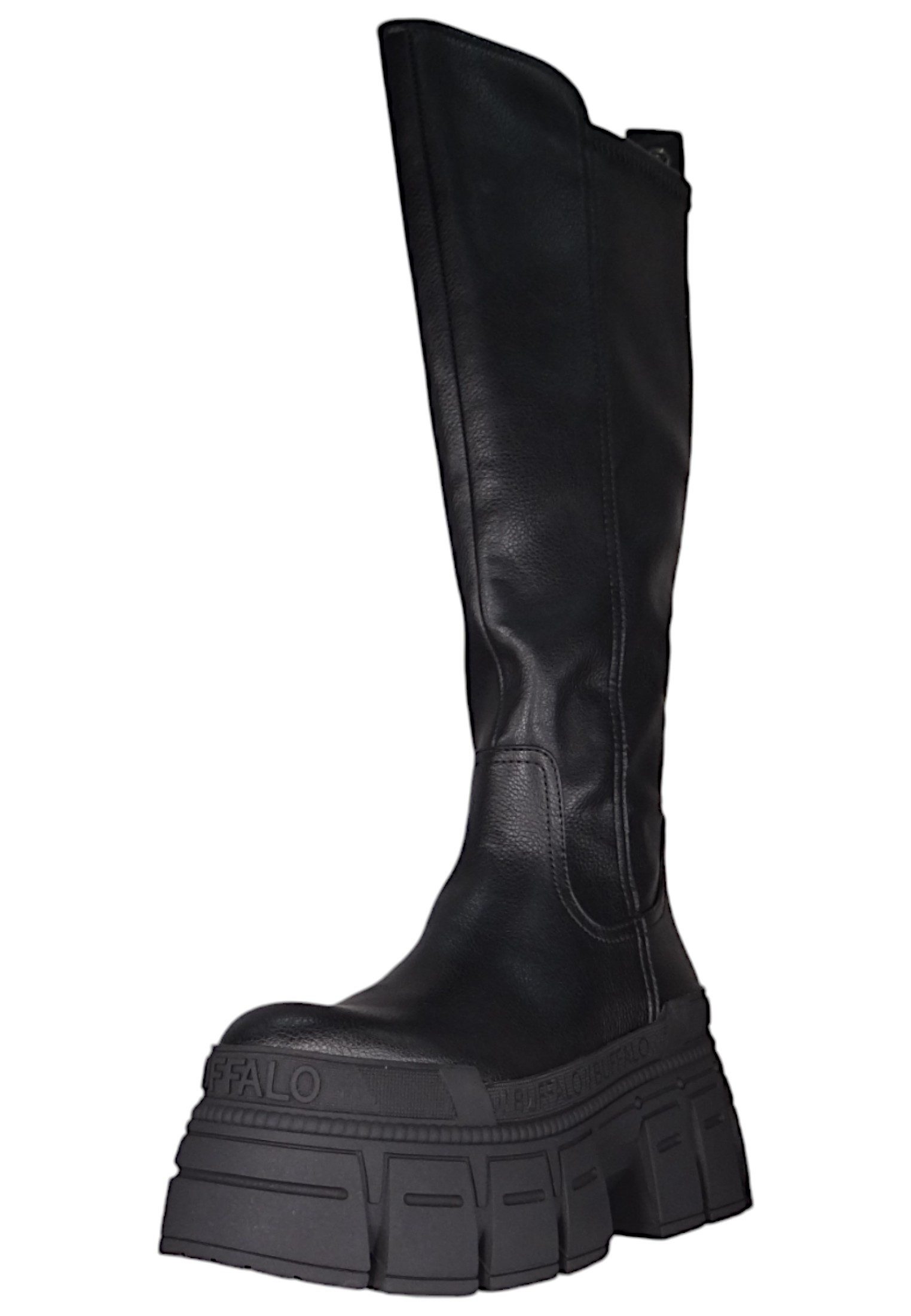 Bottines Vegan Buffalo Gospher Noir Pour Femme - Talon 7.8 Cm, Fermeture Zip, Neuves Avec Emballage
