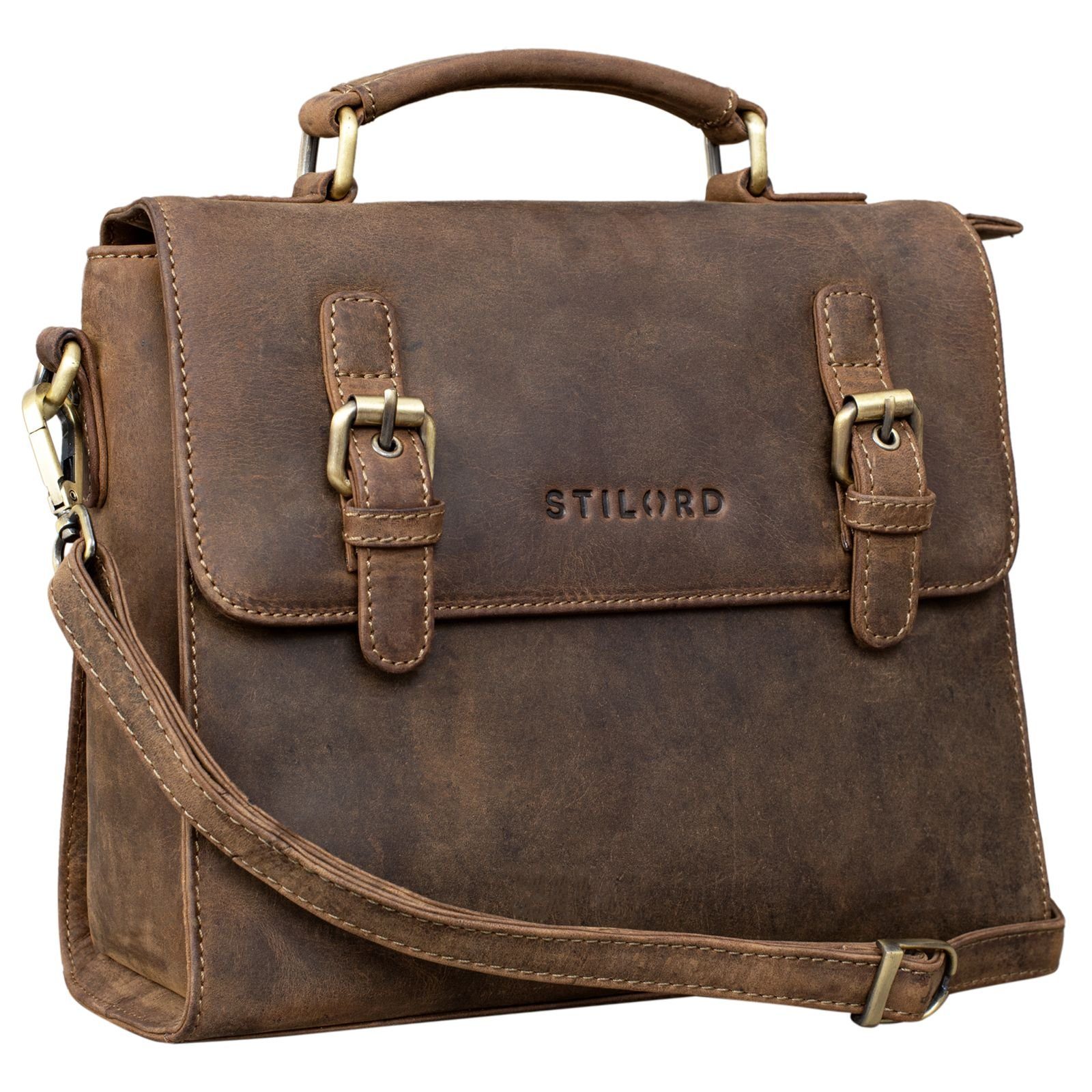 STILORD Handtasche "Estelle" Fashion Handtasche Leder mittel - braun