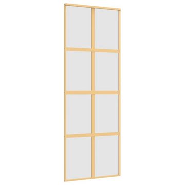 vidaXL Zimmertür Schiebetür Golden 76x205 cm Matt ESG-Glas und Aluminium Zimmertür Inne