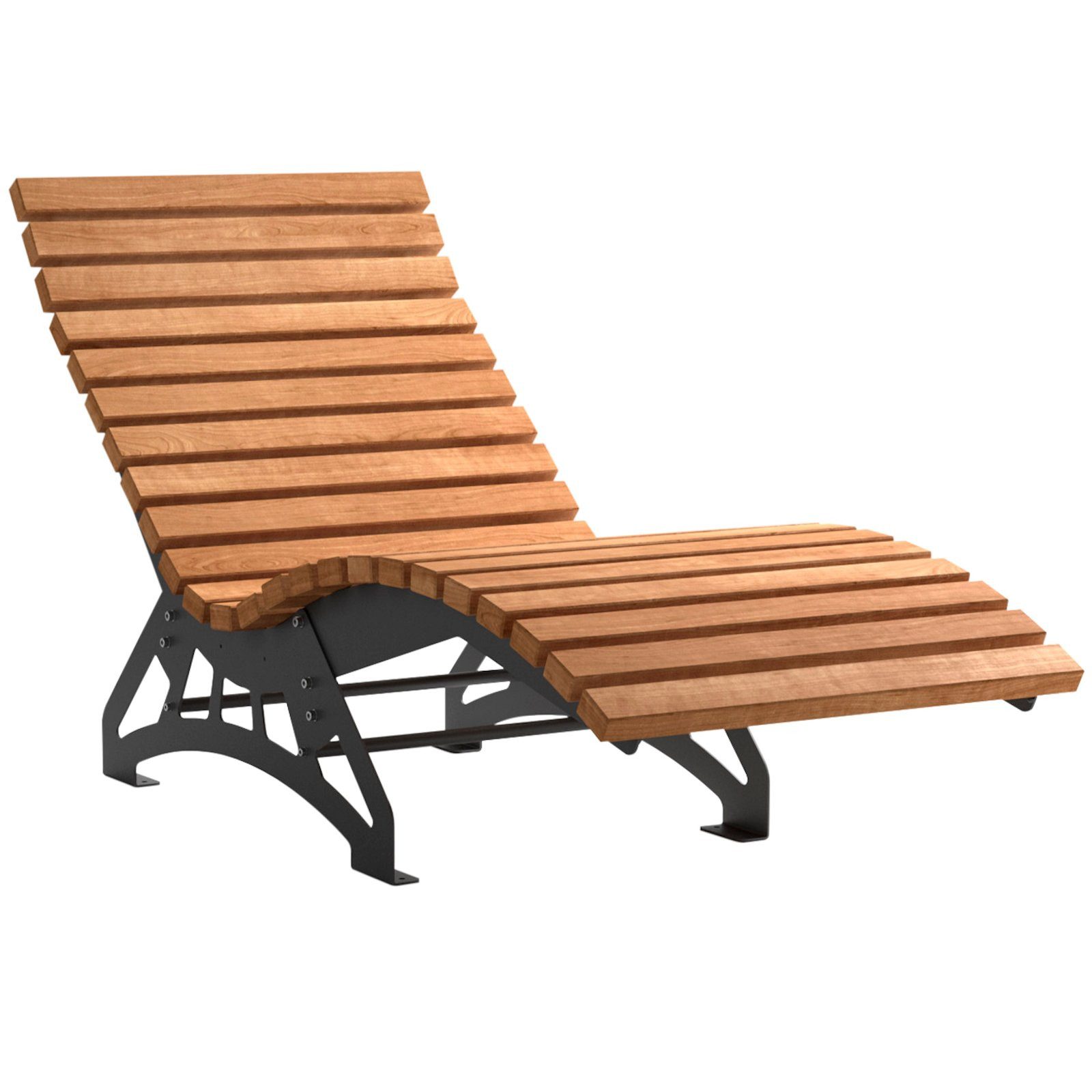 SO-TECH® Gartenliege Wellenliege Untergestell verstellbar DIY Bausatz, Holzlatten, 1 St., B: 80cm, 6mm massiver verzinkter Stahl, schwarz, Thermo-Kief