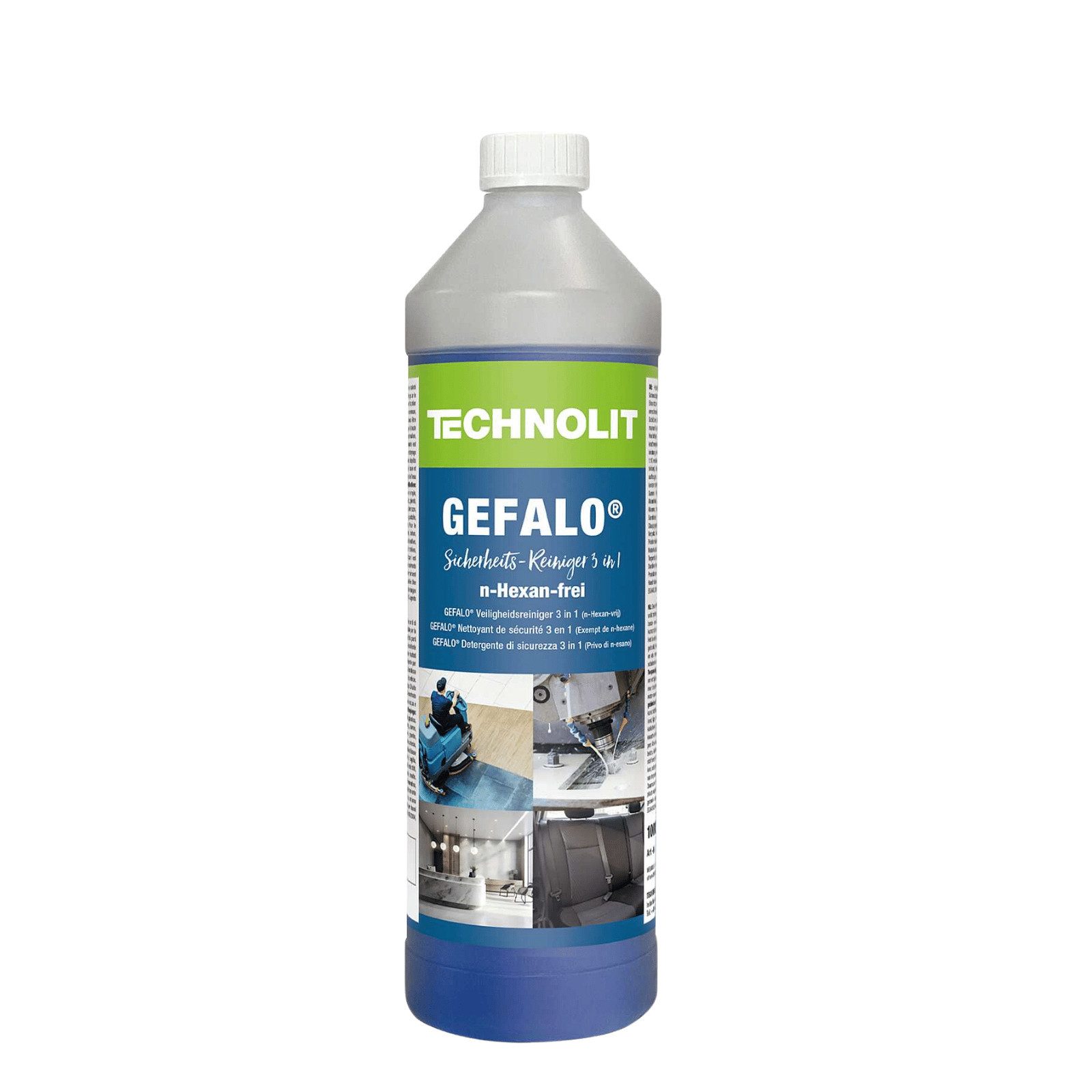 TECHNOLIT® GEFALO Sicherheits-Reiniger 3in1 1000 ml Universalreiniger (Unbrennbar & materialschonend Kraftvoller Reiniger für Maschinen, Werkstatt, Böden, Fahrzeuge)