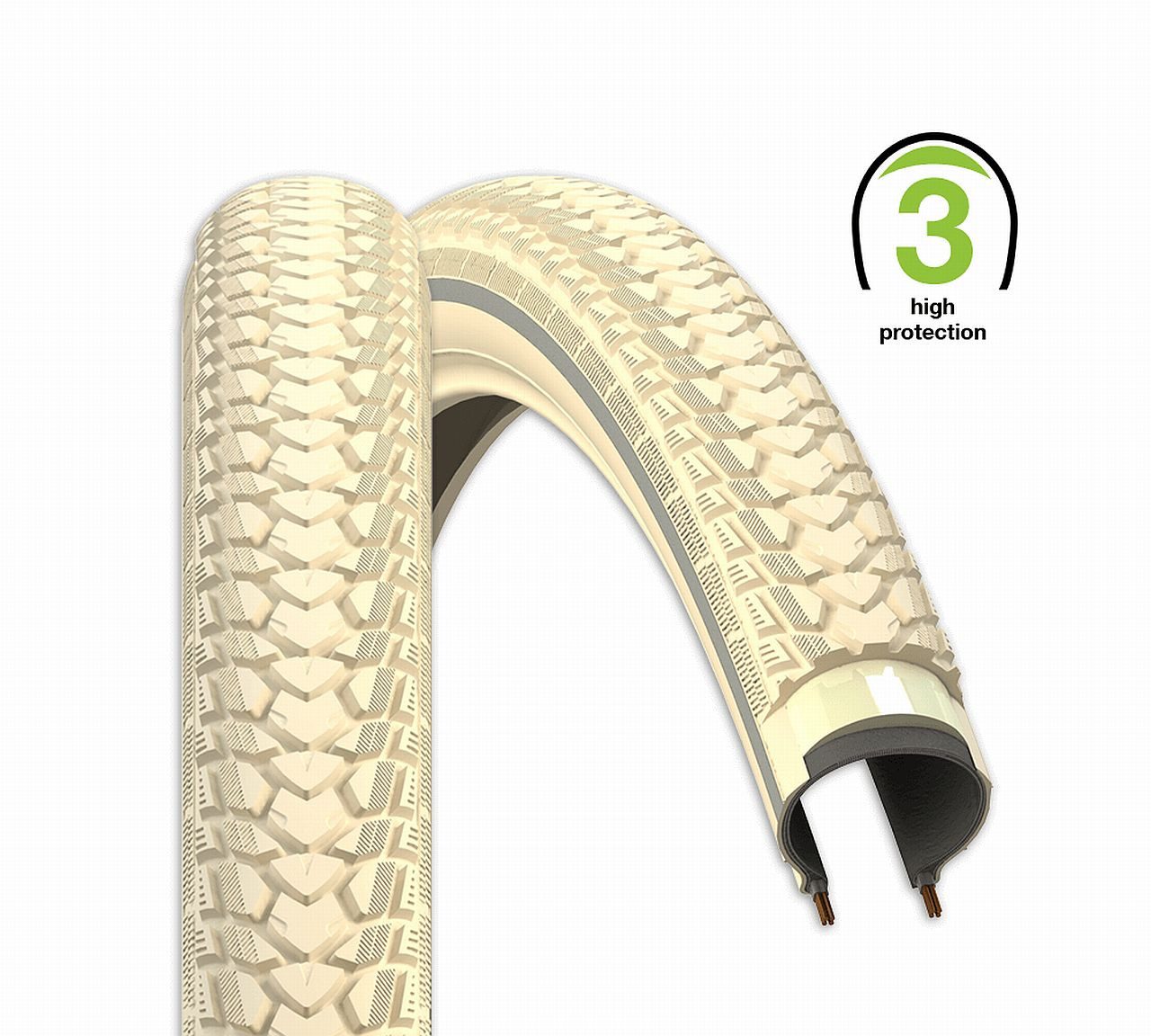Rexway Fahrradreifen Decke 47 622 28 x 1 75 700x45C Shopper 3 5 mm Pannenschutz creme