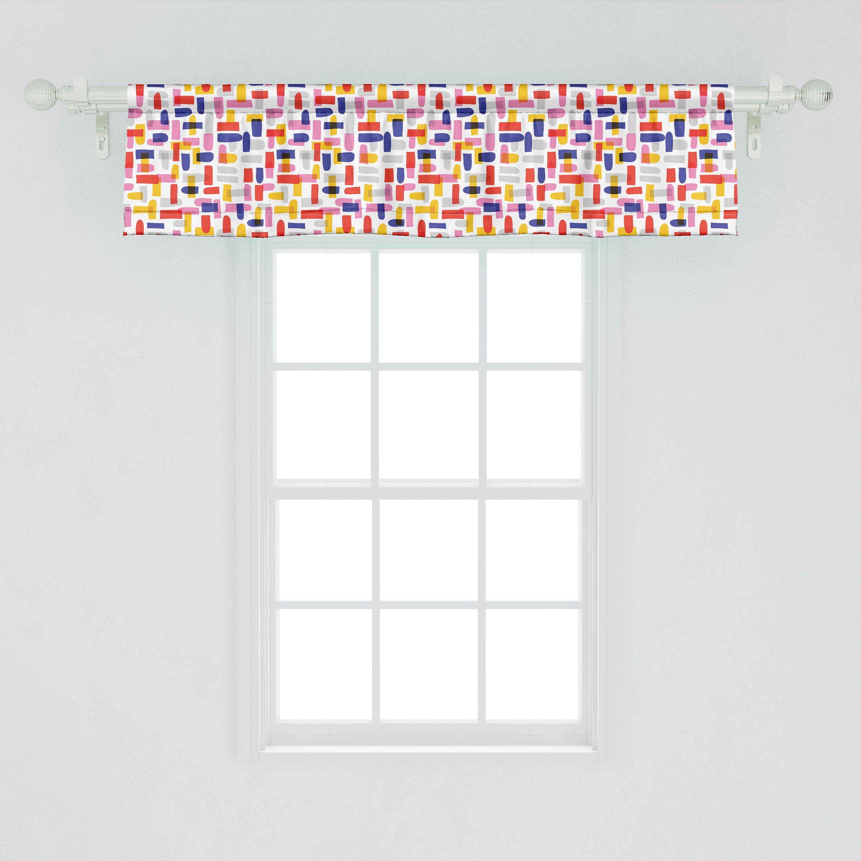 Scheibengardine Vorhang Volant für mit Küche Randomly Aquarell Stangentasche, Schlafzimmer Angeordnet Dekor Microfaser, Kunst Abakuhaus