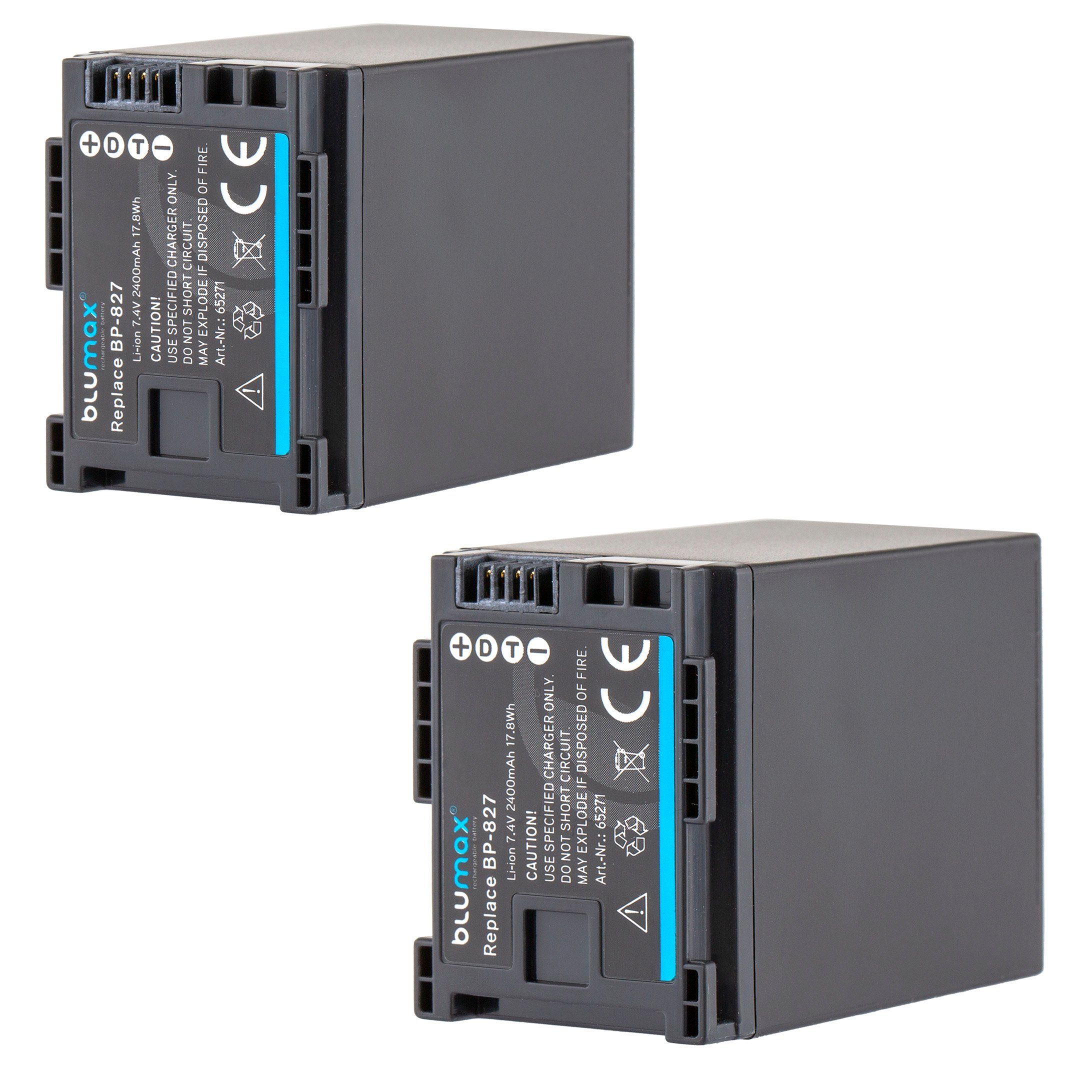 Blumax 2x BP-827, BP-819, BP-820, BP-828 2400 mAh (7,4V) Kamera-Akku