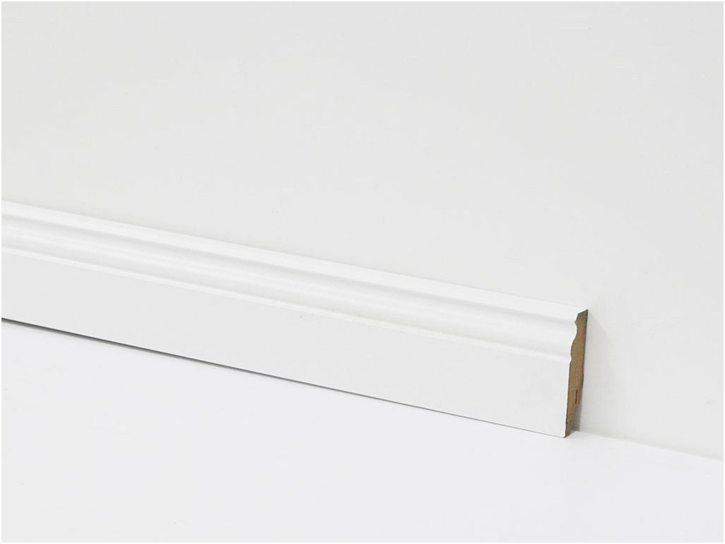 Equipped Sockelleiste Equipped Sockelleiste 90mm 0031 Weiss Mit Fase (Berliner Leiste)
