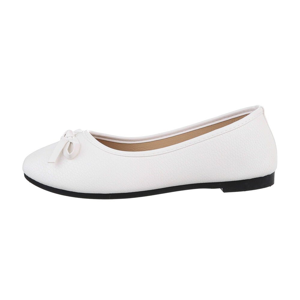Ital-Design Damen Freizeit Ballerina (85894015) Blockabsatz Klassische Балетки in Weiß
