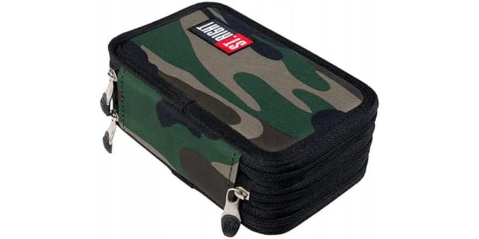 GOLDKIDS Federmäppchen St. Right XXL Federtasche Federmappe, (46-teilig gefüllte Schüleretui, 1-tlg., 3-stöckig 19 x 13 x 7 cm inkl. Füller), Junge Mädchen und leuchtender Anhänger