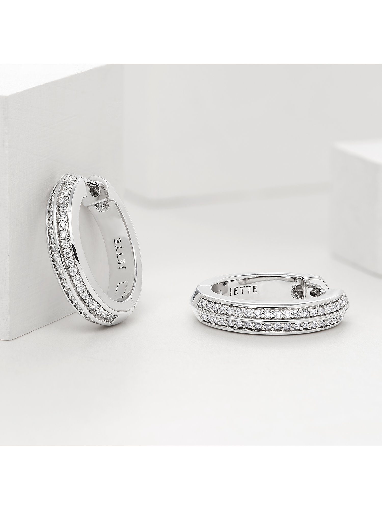 JETTE Paar Creolen JETTE Damen-Creolen 925er Silber 80 Zirkonia (Paar), END günstig online kaufen