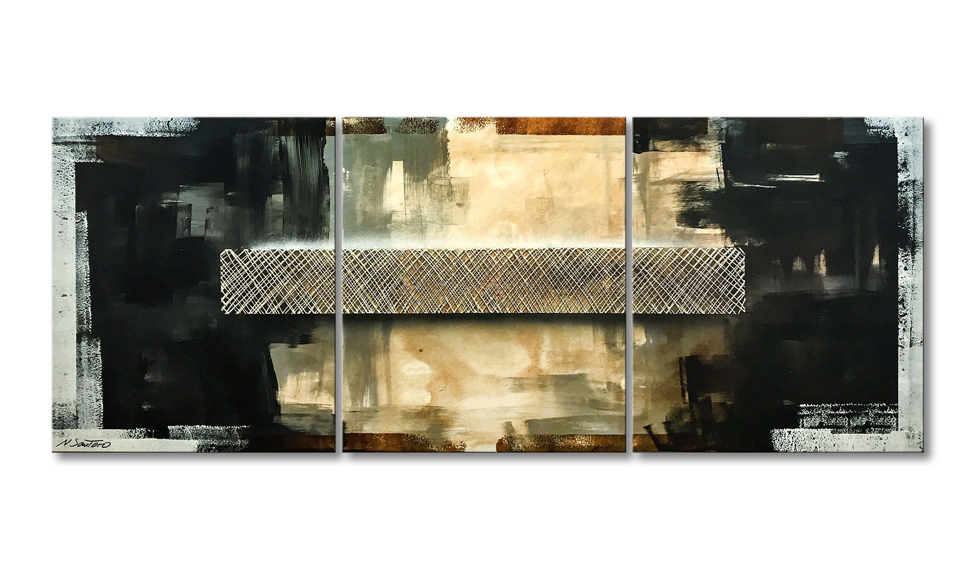 WandbilderXXL Gemälde Deepness 180 x 70 cm, Abstraktes Gemälde, handgemaltes Unikat