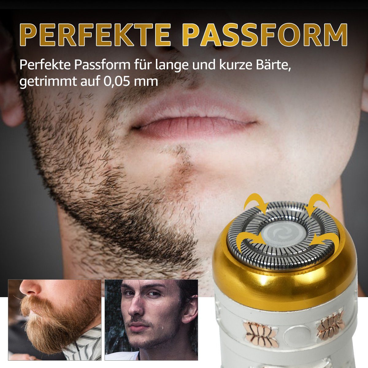 Rotations Herren, Elektrorasierer für 360° LifeImpree Bartschneider, rasierer