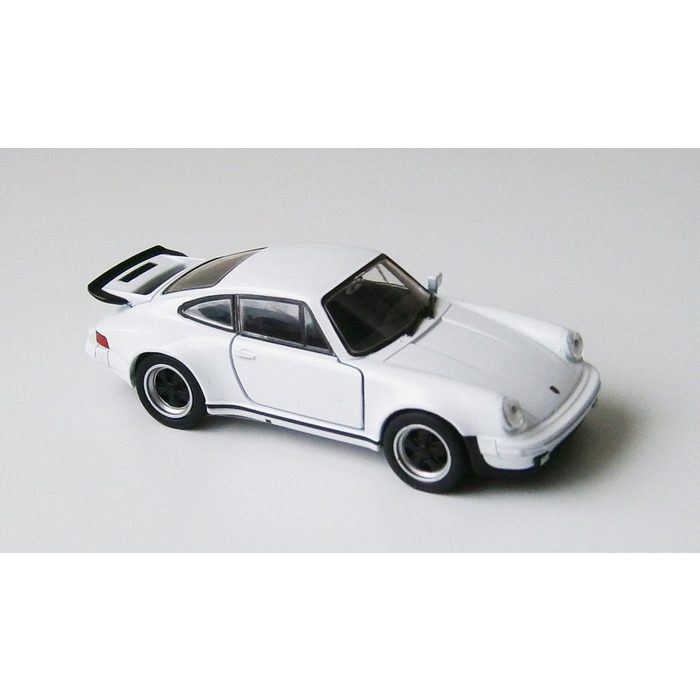 Welly Modellauto PORSCHE 911 Turbo Modellauto 11 5cm Modell Auto Metall 53 (Weiss) Spielzeugauto Kinder Geschenk