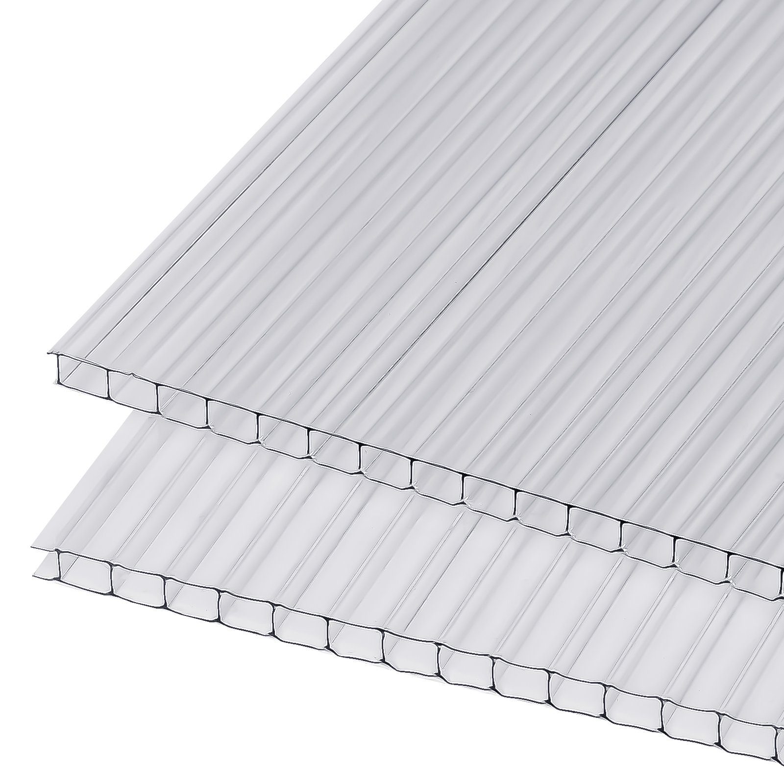 Bettizia Doppelstegplatte Doppelstegplatten Stegplatten 4mm klar Polycarbonat Longlife Struktur, 4 mm, (14-St)
