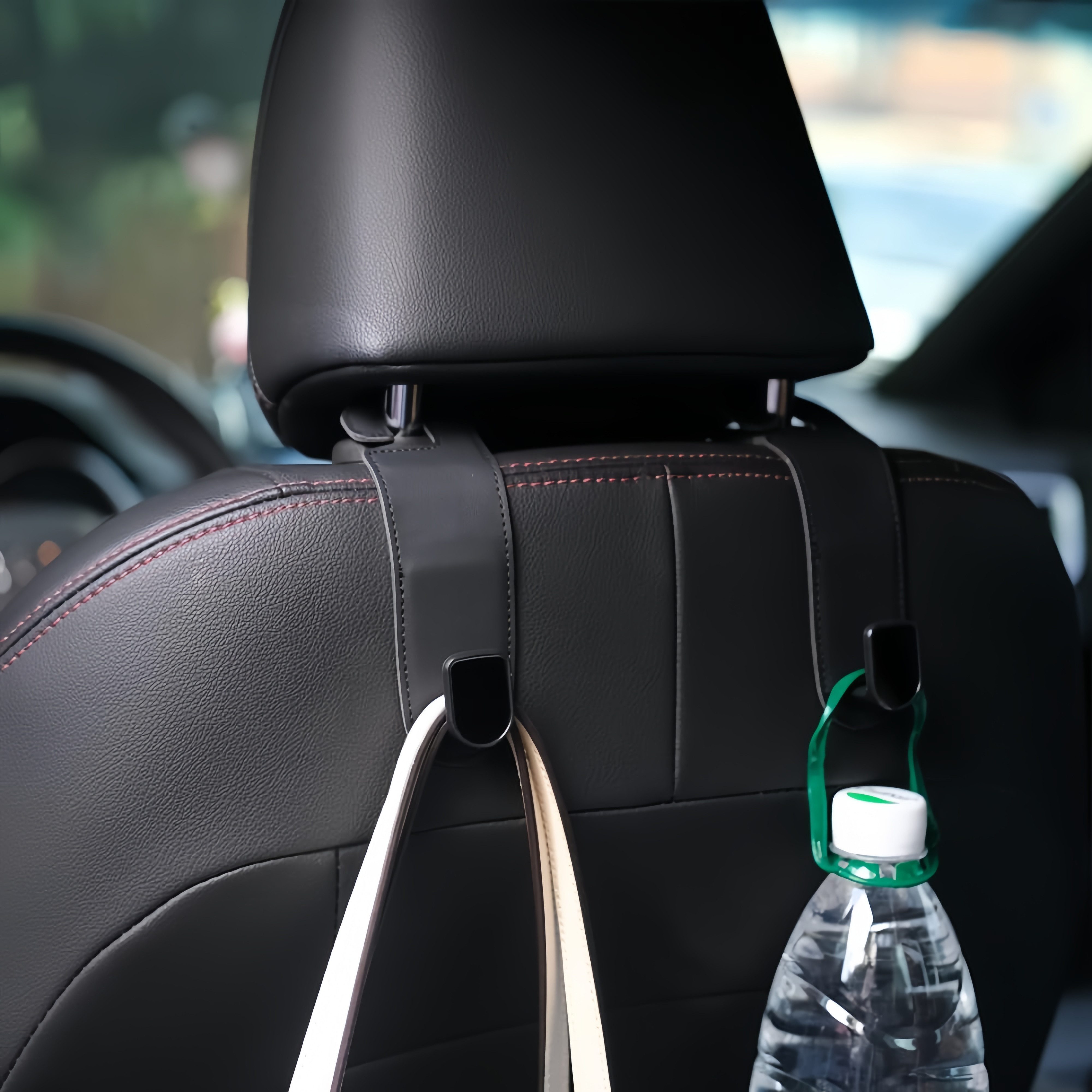 FOUORTUNATE-BEE Kleiderhaken Auto Kopfstützen-Haken 2er Set Schwarz Universal, (2-St), Rücksitz-Haken für Taschen, Handtaschen & Einkaufstüten – Bild 3 von 5