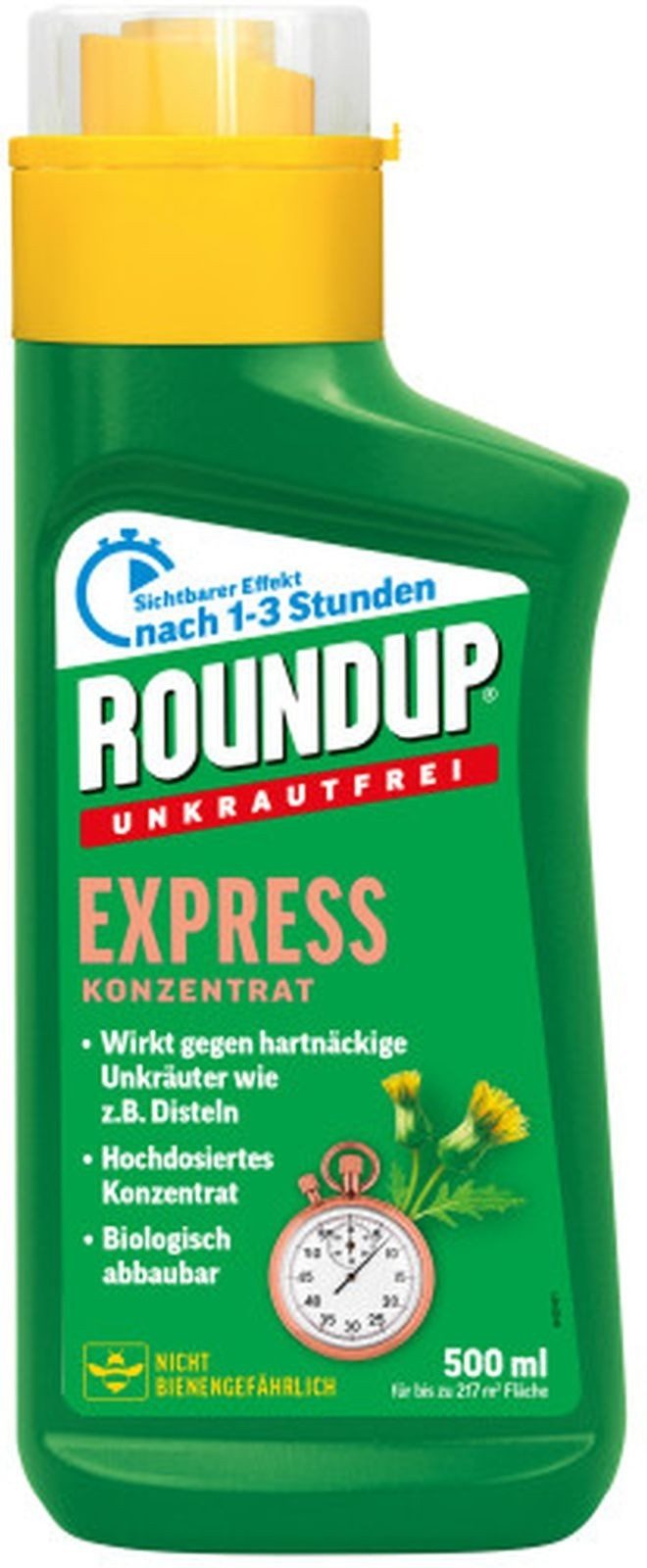 ROUNDUP Unkrautbekämpfungsmittel Express Konzentrat, 500 ml, Packung, 1 x 500 ml