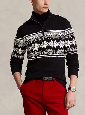 Ralph Lauren Strickpullover POLO RALPH LAUREN Norweger Pullover Troyer Sweater Sweatshirt Christma