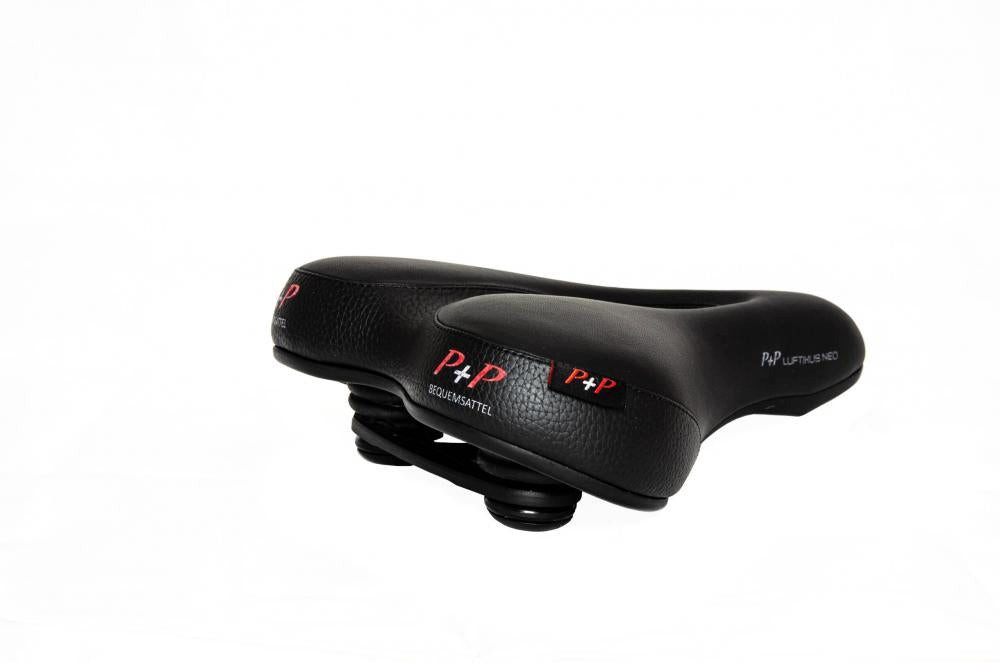 P&P Bequemsattel Fahrradsattel P&P Luftikus Neo Bequemsattel schwarz, Unisex  Ergonomischer Fahrrads