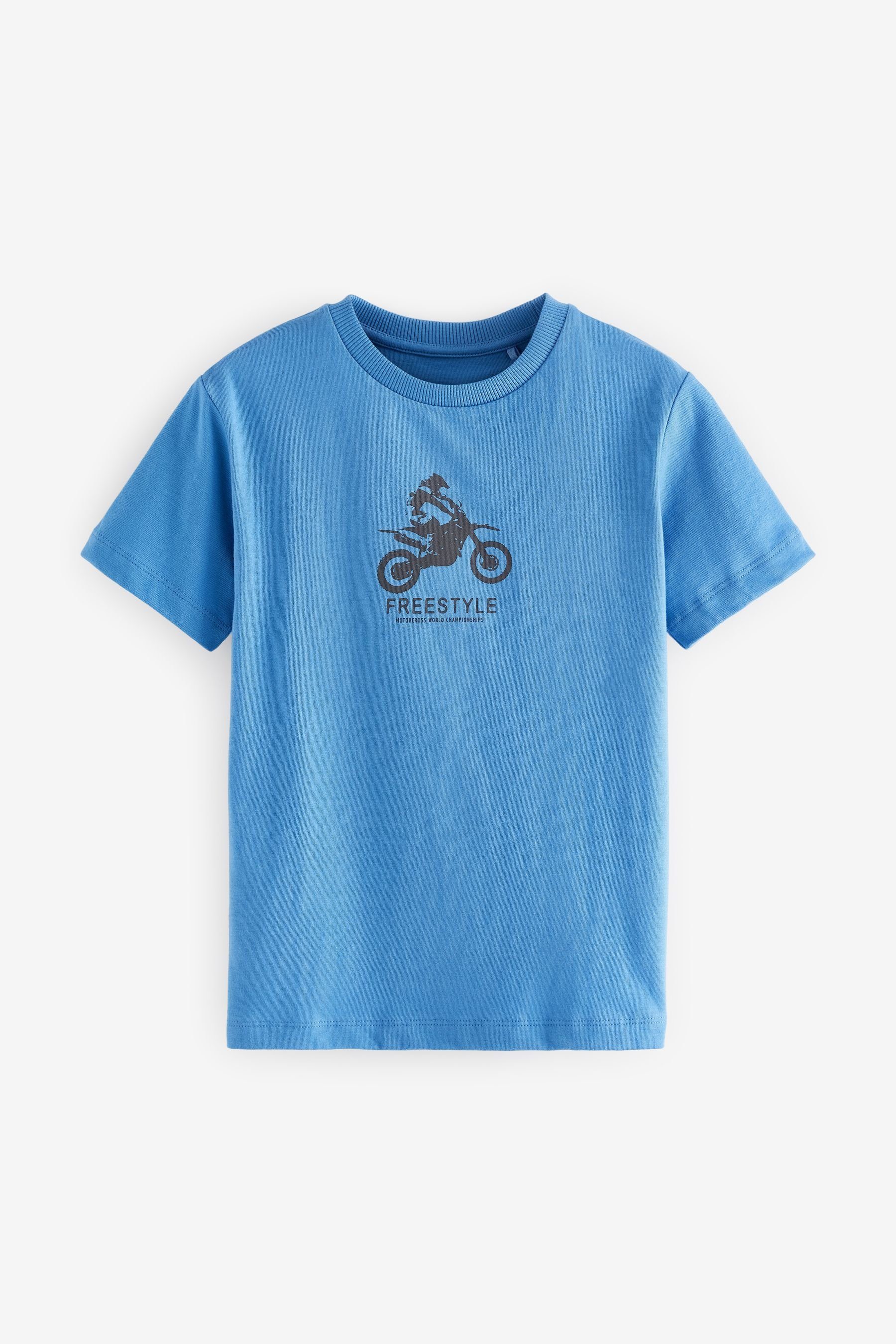Next T-Shirt Grafik-T-Shirt (1-tlg) Blue Motorbike