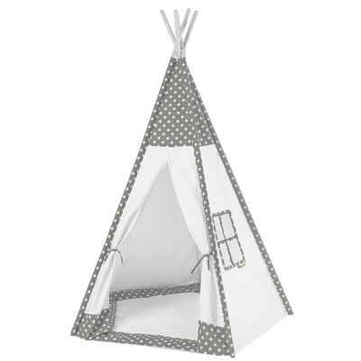 howa Tipi-Zelt Toni, Spielzelt für Kinder, mit Bodenmatte grau / weiß