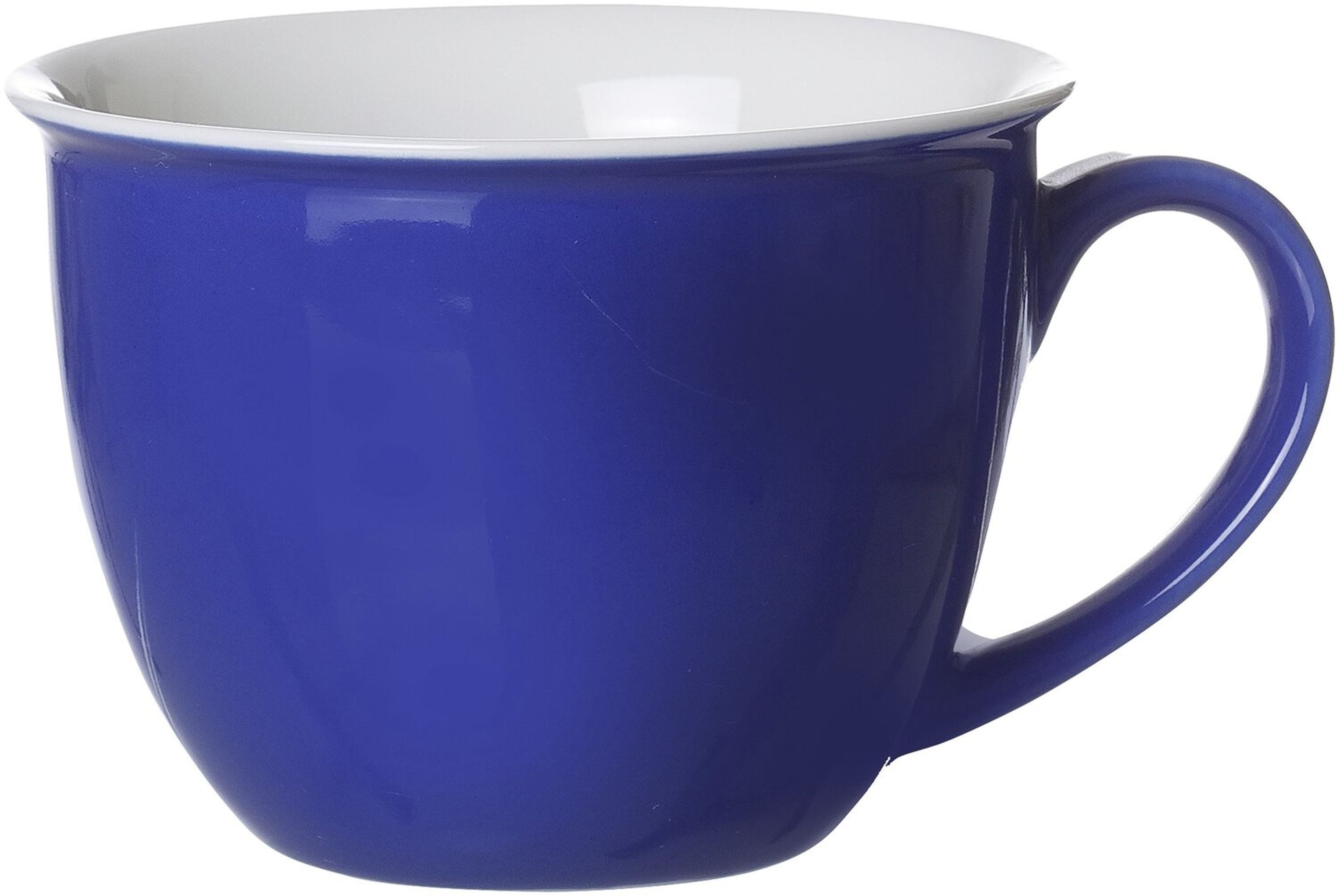 Ritzenhoff & Breker Tasse Milchkaffee Obertasse Kaffeetasse indigio-blau Porzellan 350 ml, Porzellan