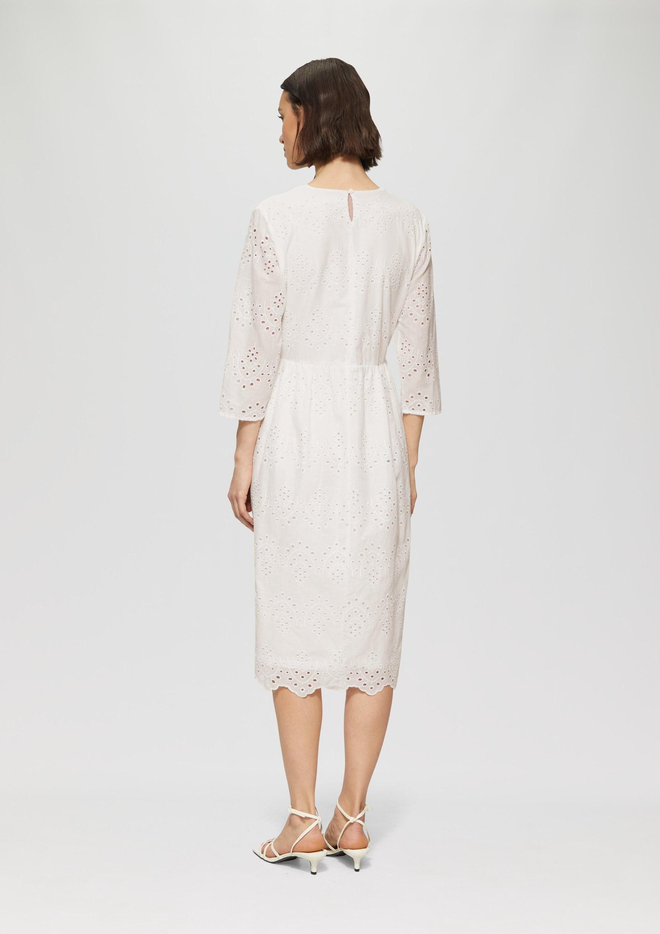 s.Oliver Minikleid Kleid Midikleid aus Broderie Anglaise