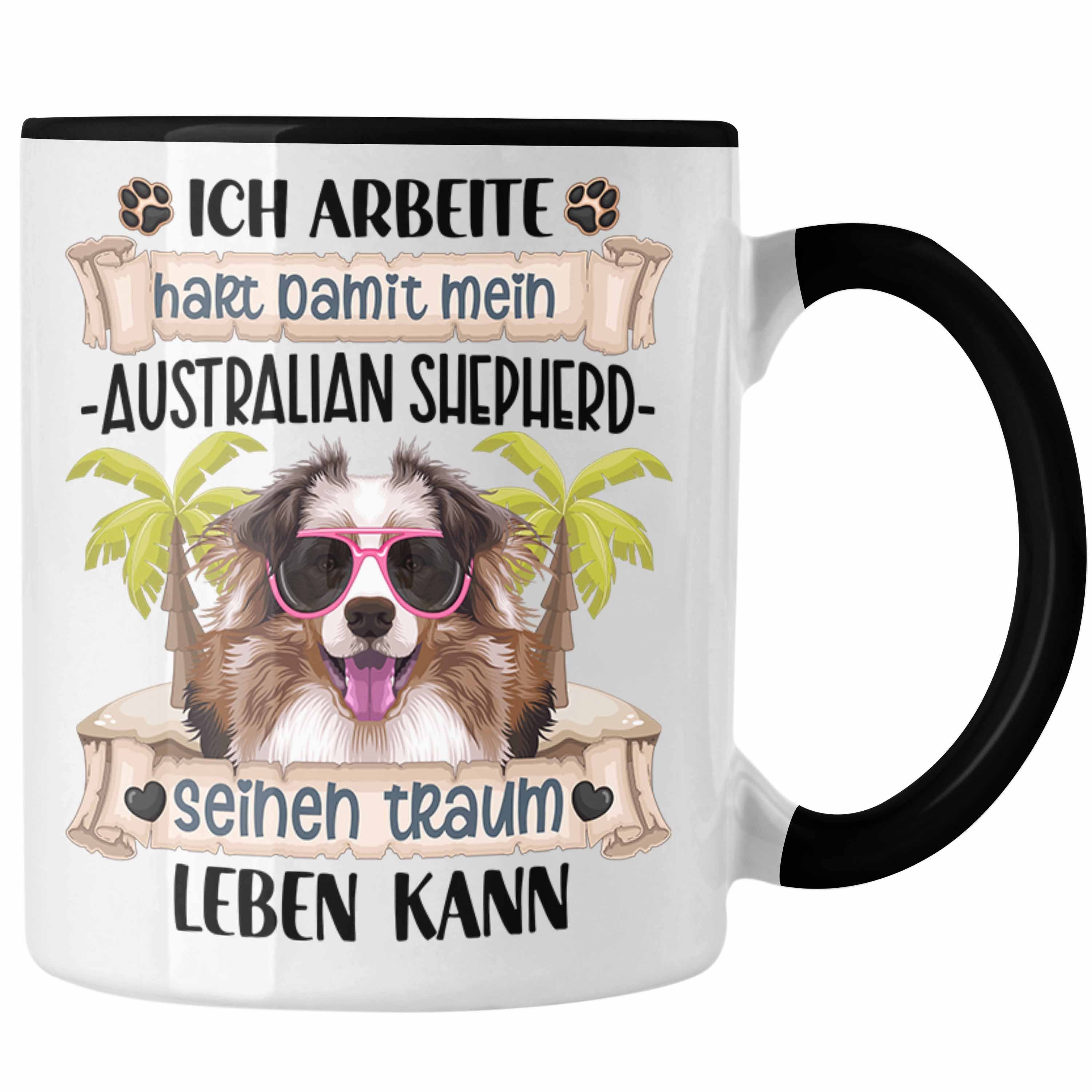Trendation Tasse Australian Shepherd Besitzer Geschenk Tasse Lustiger Spruch Australian Schwarz