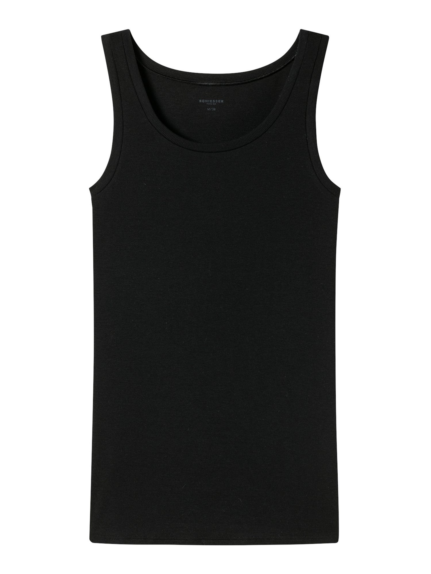 Rib Pure Tank-top schwarz unterzieh-shirt Tanktop unterhemd Schiesser