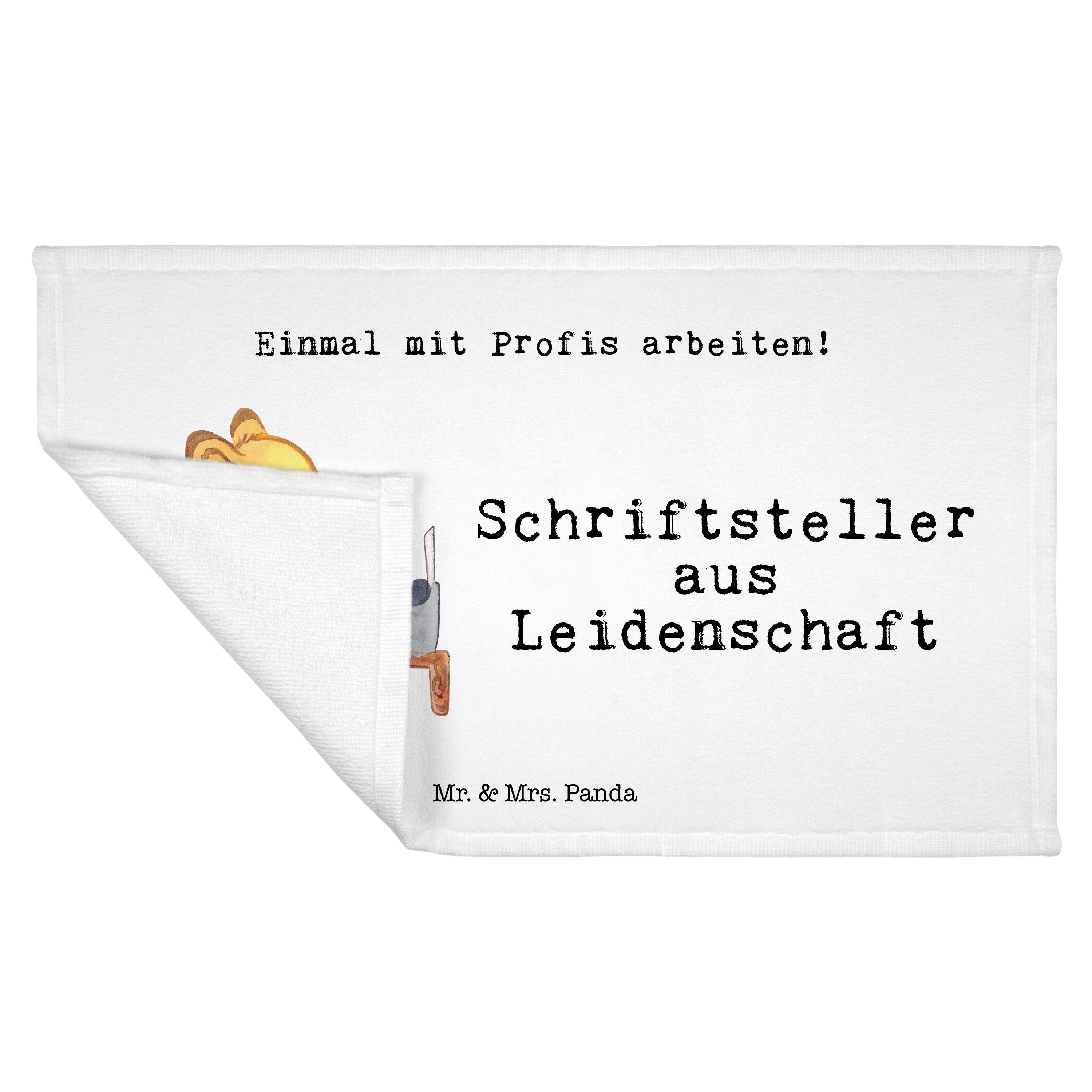 & Weiß Panda Blogge, - Leidenschaft (1-St) Handtuch Mrs. Schriftsteller - Geschenk, Ausbildung, Mr. aus