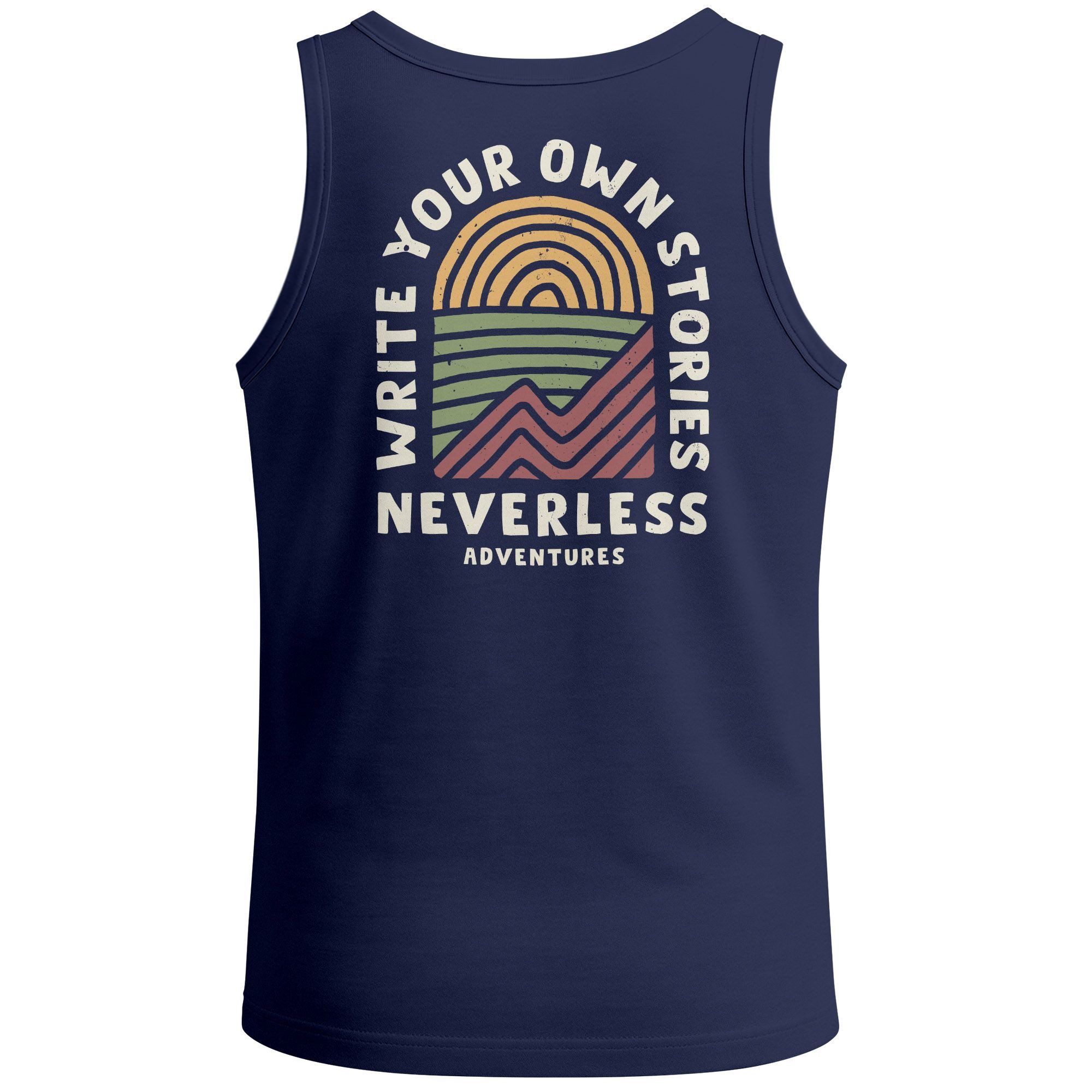 Tanktop Herren Tank-Top Backprint Adventures Schriftzug Outdoor Fashion