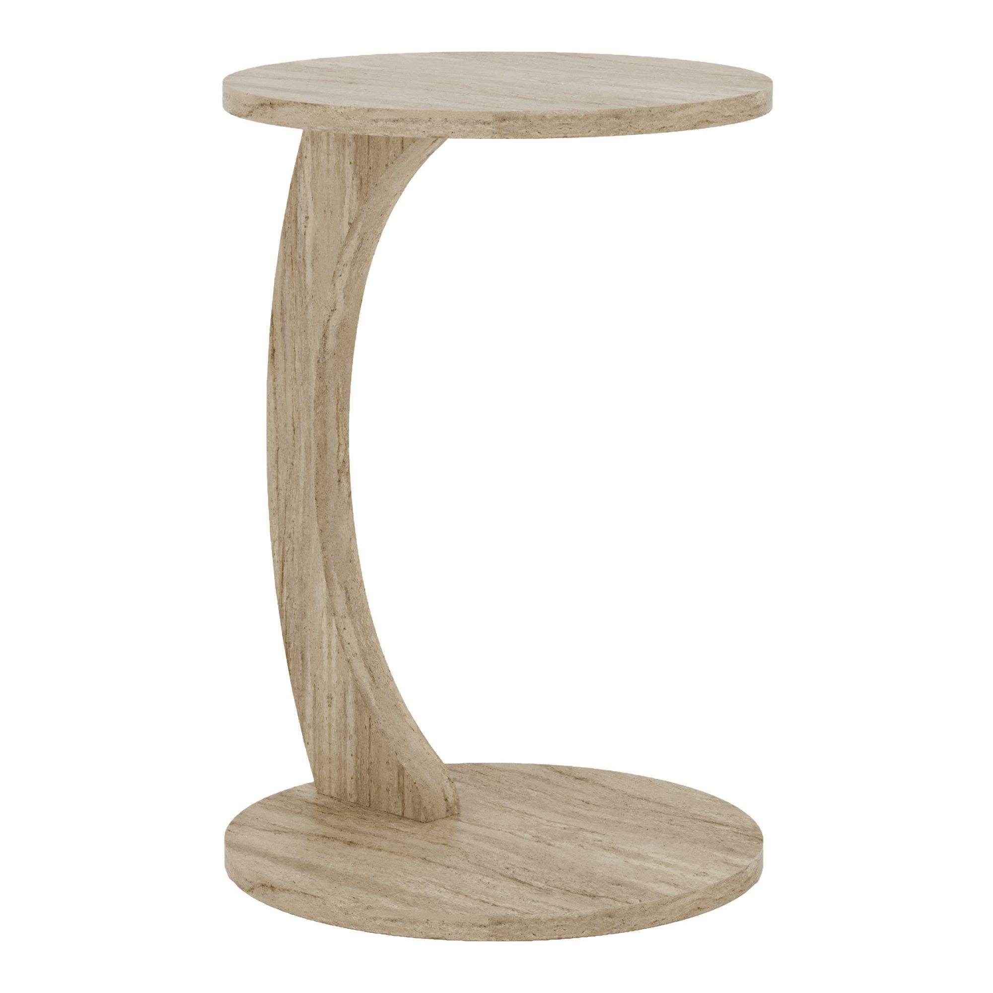 en.casa Beistelltisch, »Holeby« C-Form mit 4 Rollen rund 56 x Ø 38 cm Trave günstig online kaufen