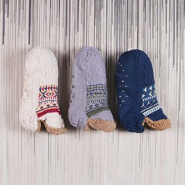 Coonoor Haussocken Rutschfeste Herren-Slipper-Socken Plüschhausschuhe (1-Paar, Ein Paar) weich und warm